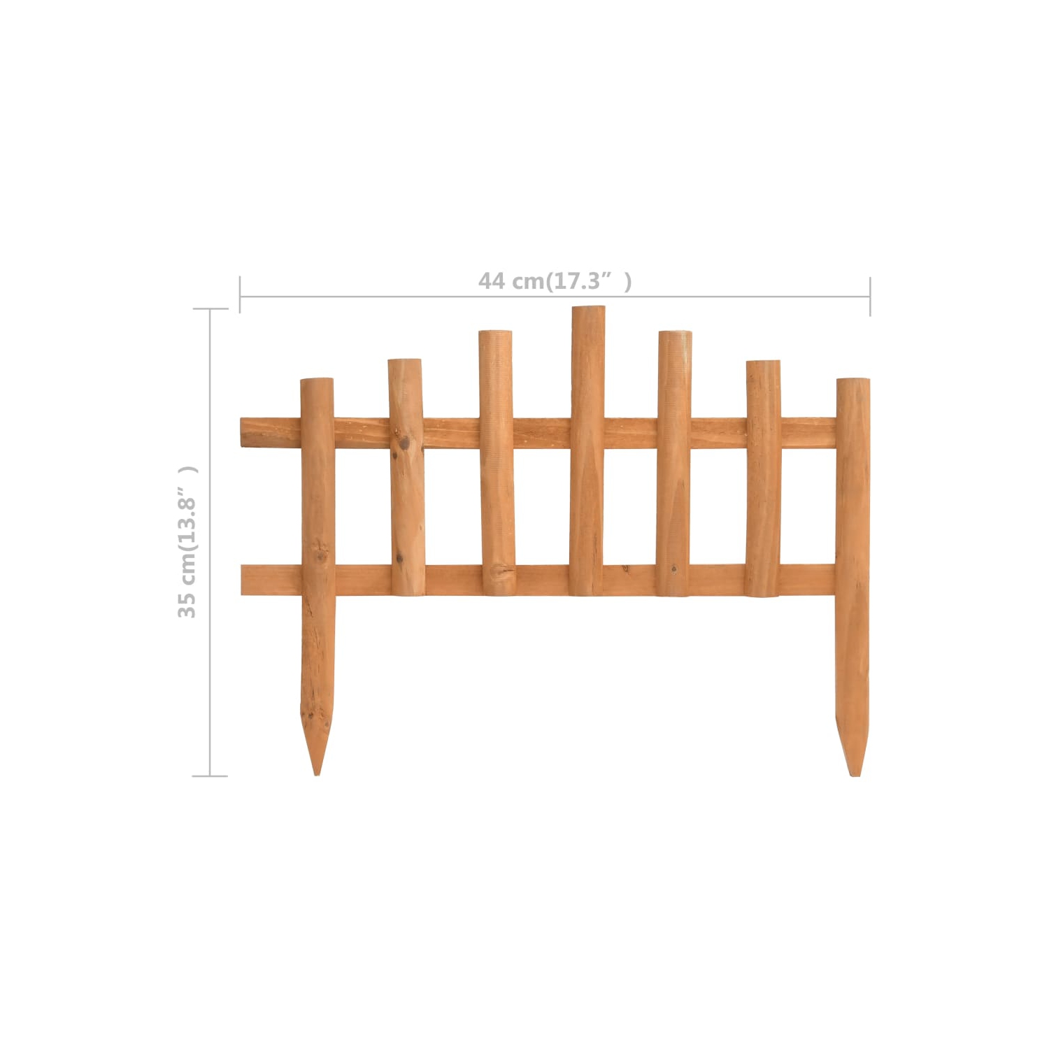 Bordure de pelouse VidaXL, 10 pièces, bois de firmwood, 14.4 pi