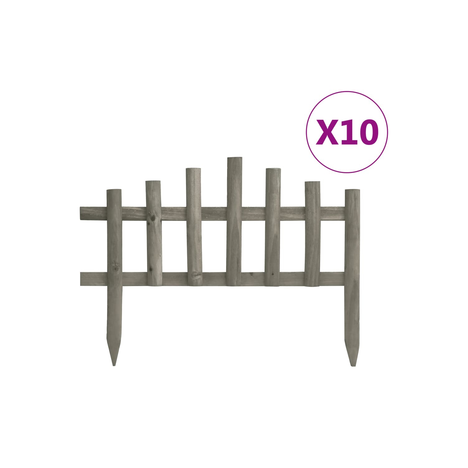 Bordure de pelouse VidaXL, 10 pièces, bois de firmwood, 14.4 pi