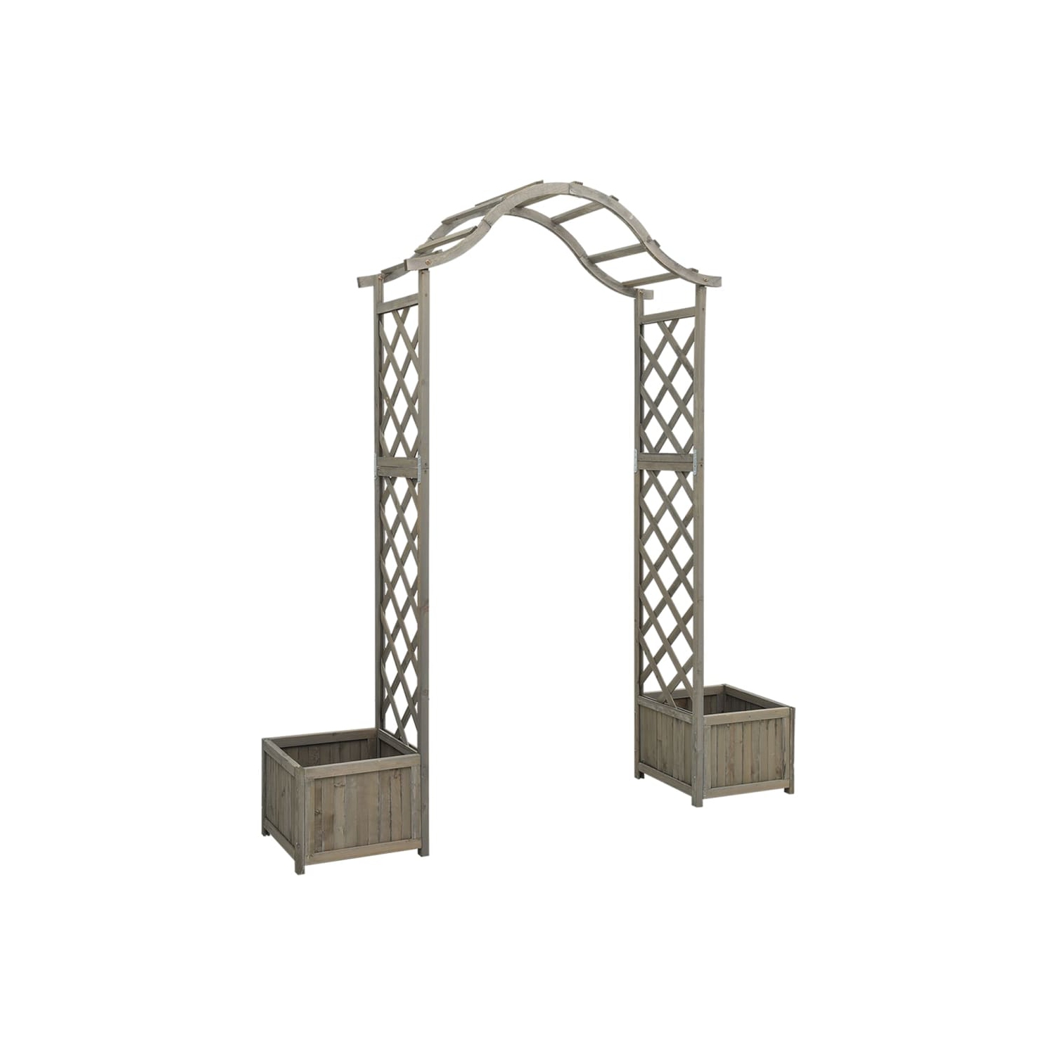 vidaXL Garden Pergola with Planter Gray Solid Firwood