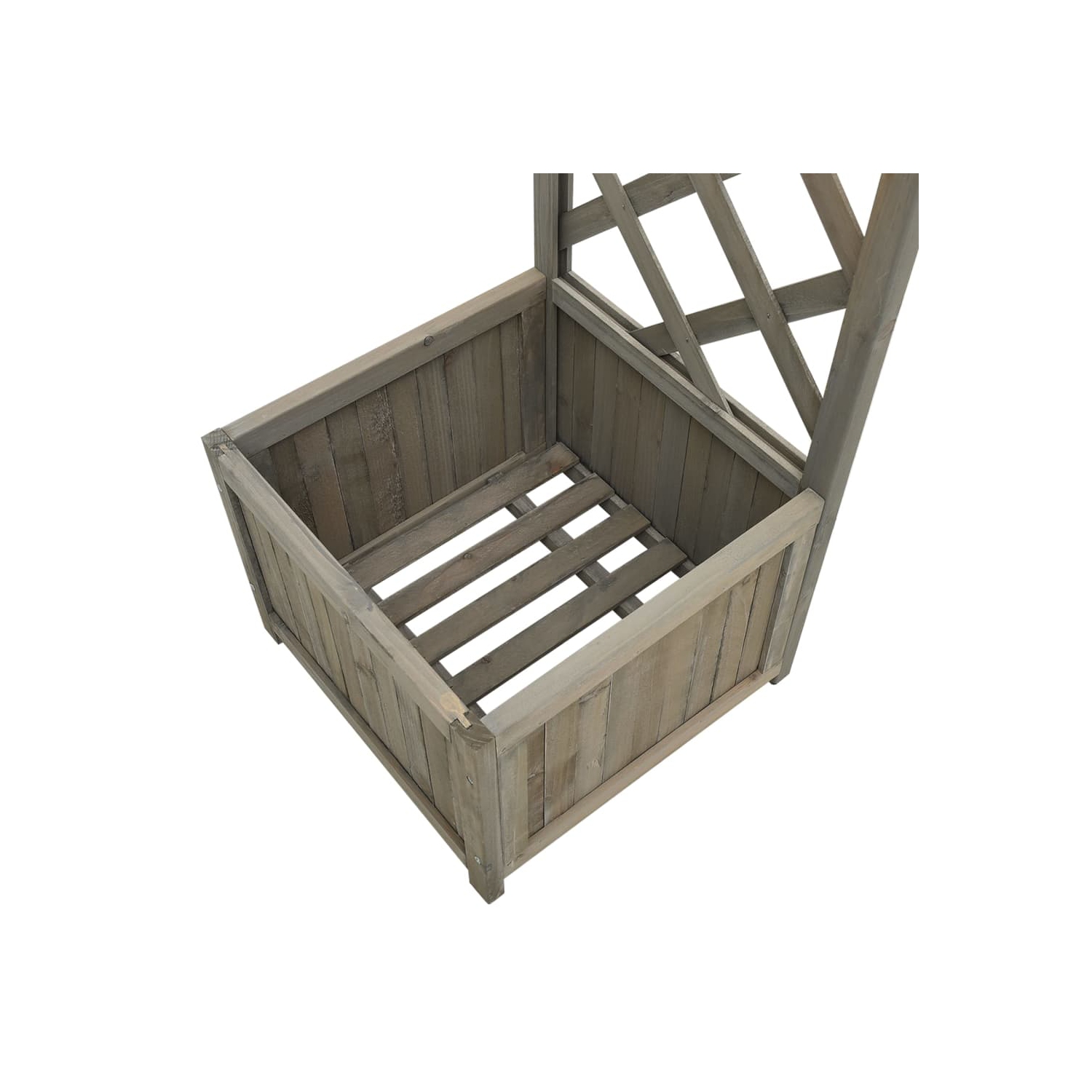 vidaXL Garden Pergola with Planter Gray Solid Firwood