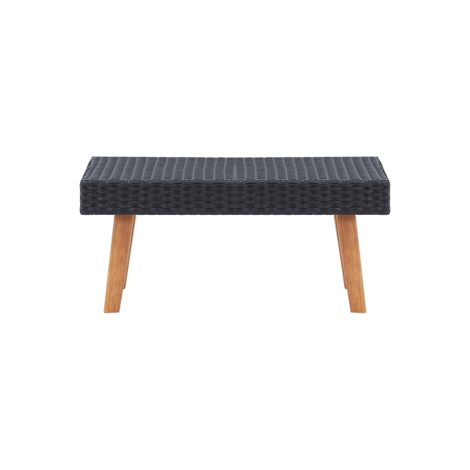 Table basse de patio en poly rotin noir VidaXL
