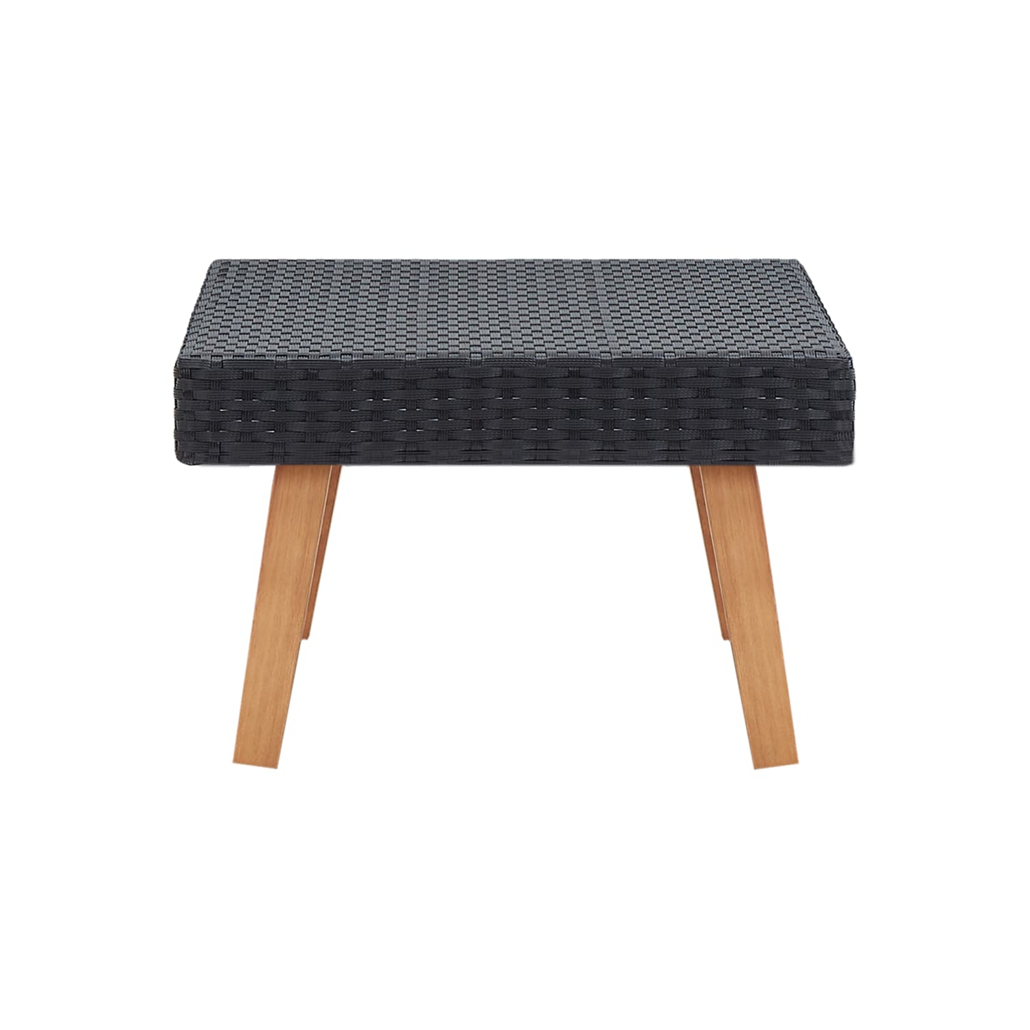 Table basse de patio en poly rotin noir VidaXL