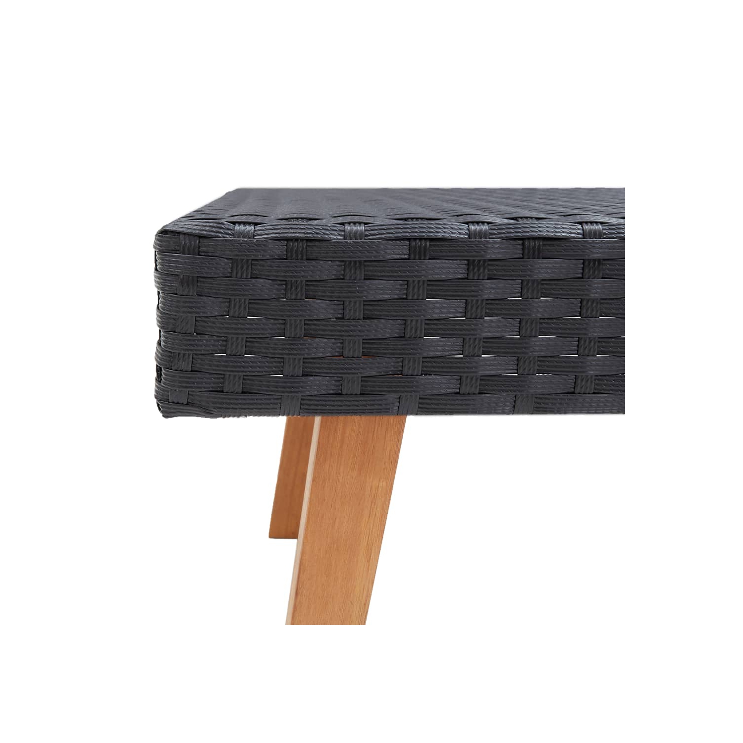 Table basse de patio en poly rotin noir VidaXL