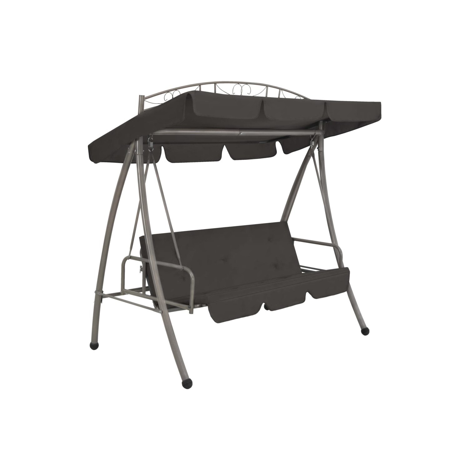 vidaXL Outdoor Convertible Swing Bench with Canopy Anthracite 78"x47.2"x80.7" Steel