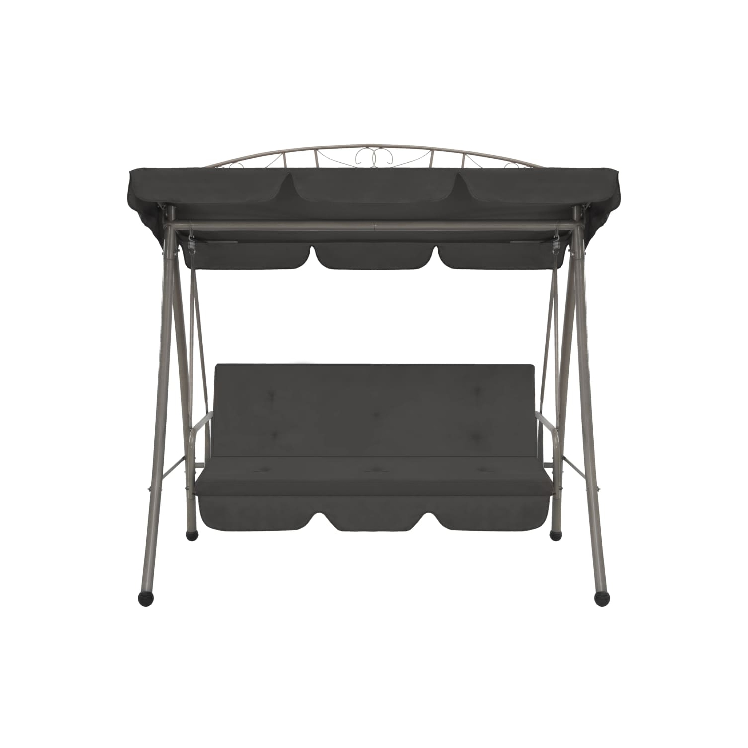 vidaXL Outdoor Convertible Swing Bench with Canopy Anthracite 78"x47.2"x80.7" Steel