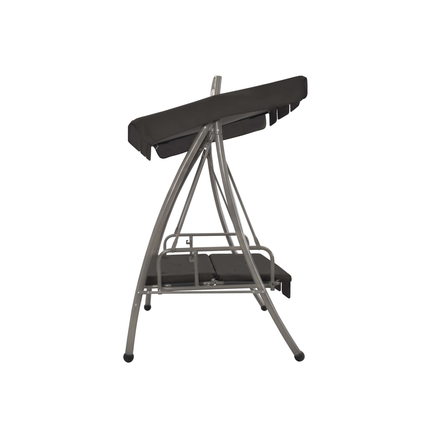 vidaXL Outdoor Convertible Swing Bench with Canopy Anthracite 78"x47.2"x80.7" Steel