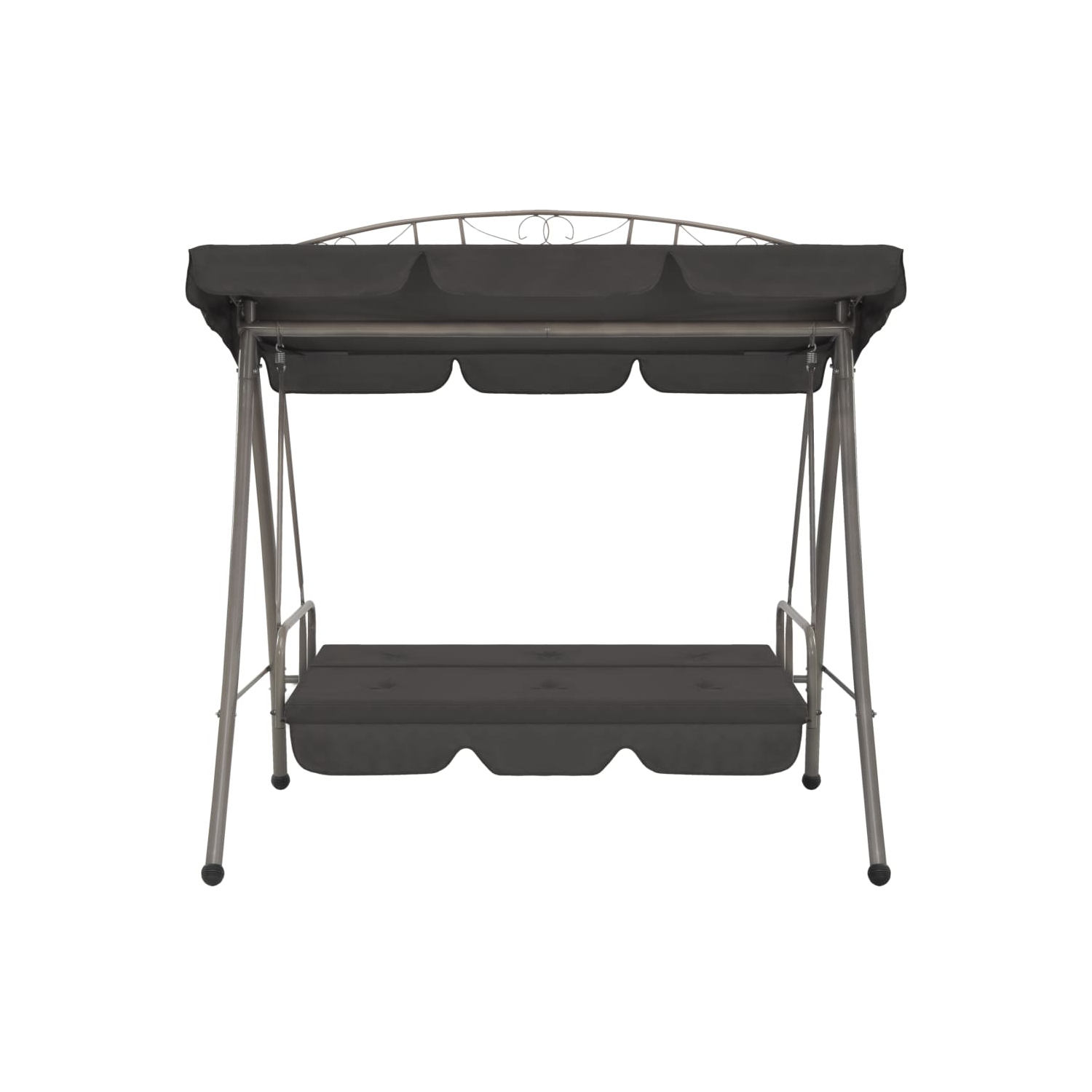 vidaXL Outdoor Convertible Swing Bench with Canopy Anthracite 78"x47.2"x80.7" Steel