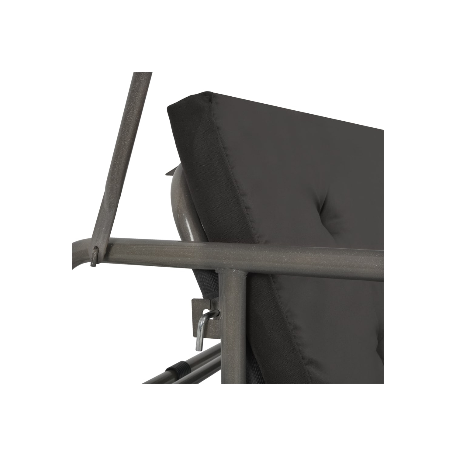 vidaXL Outdoor Convertible Swing Bench with Canopy Anthracite 78"x47.2"x80.7" Steel