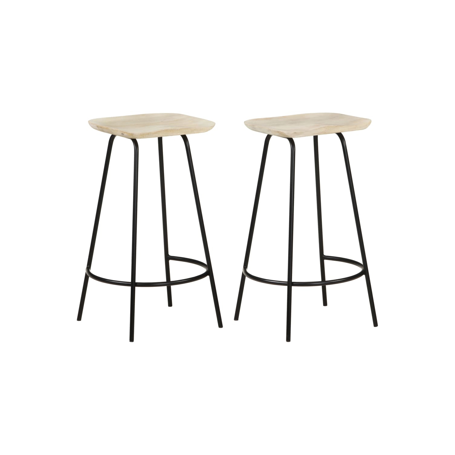 vidaXL Bar Stools 2 pcs Solid Mango Wood