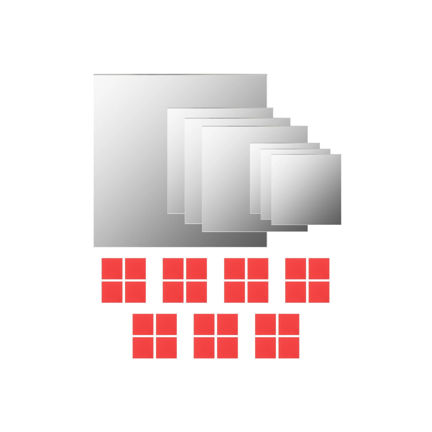 vidaXL 7 Piece Wall Mirror Set Square Glass