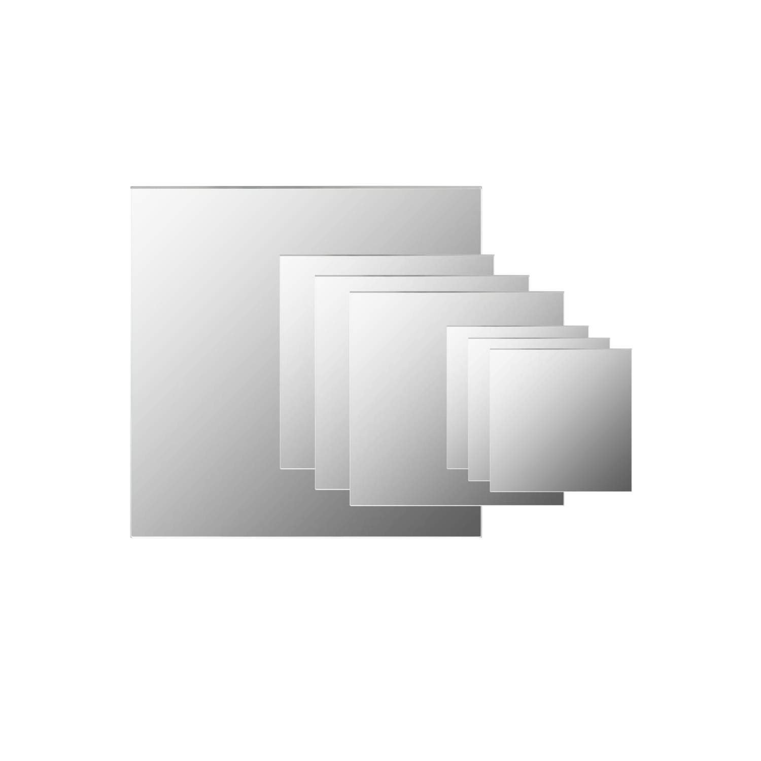 vidaXL 7 Piece Wall Mirror Set Square Glass