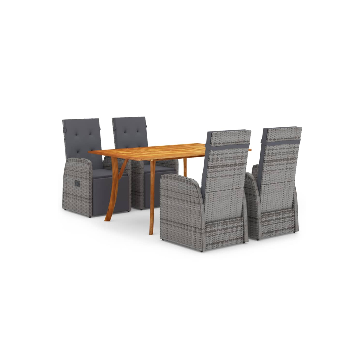 vidaXL 5 Piece Patio Dining Set Gray
