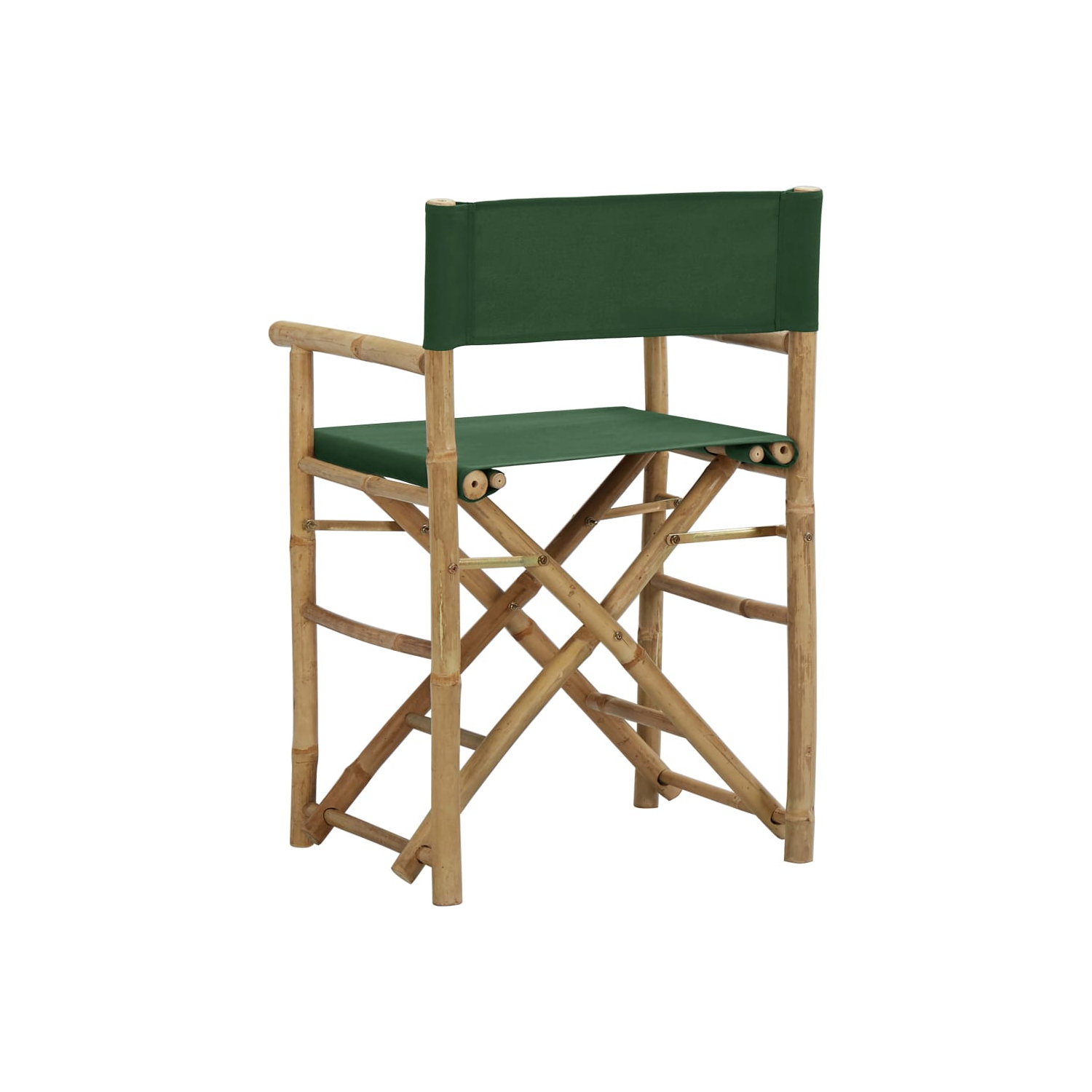 vidaXL Folding Director's Chairs 2 pcs Green Bamboo and Fabric