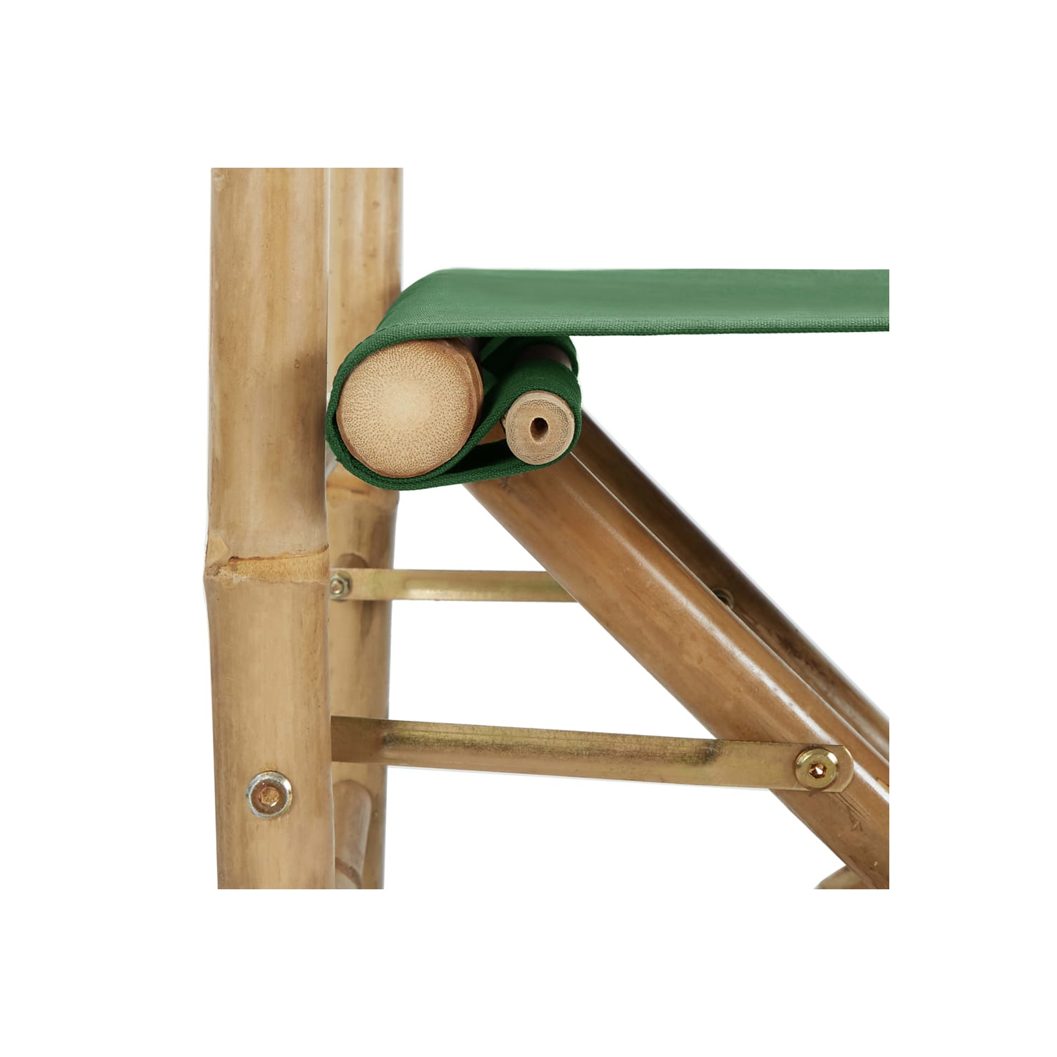vidaXL Folding Director's Chairs 2 pcs Green Bamboo and Fabric