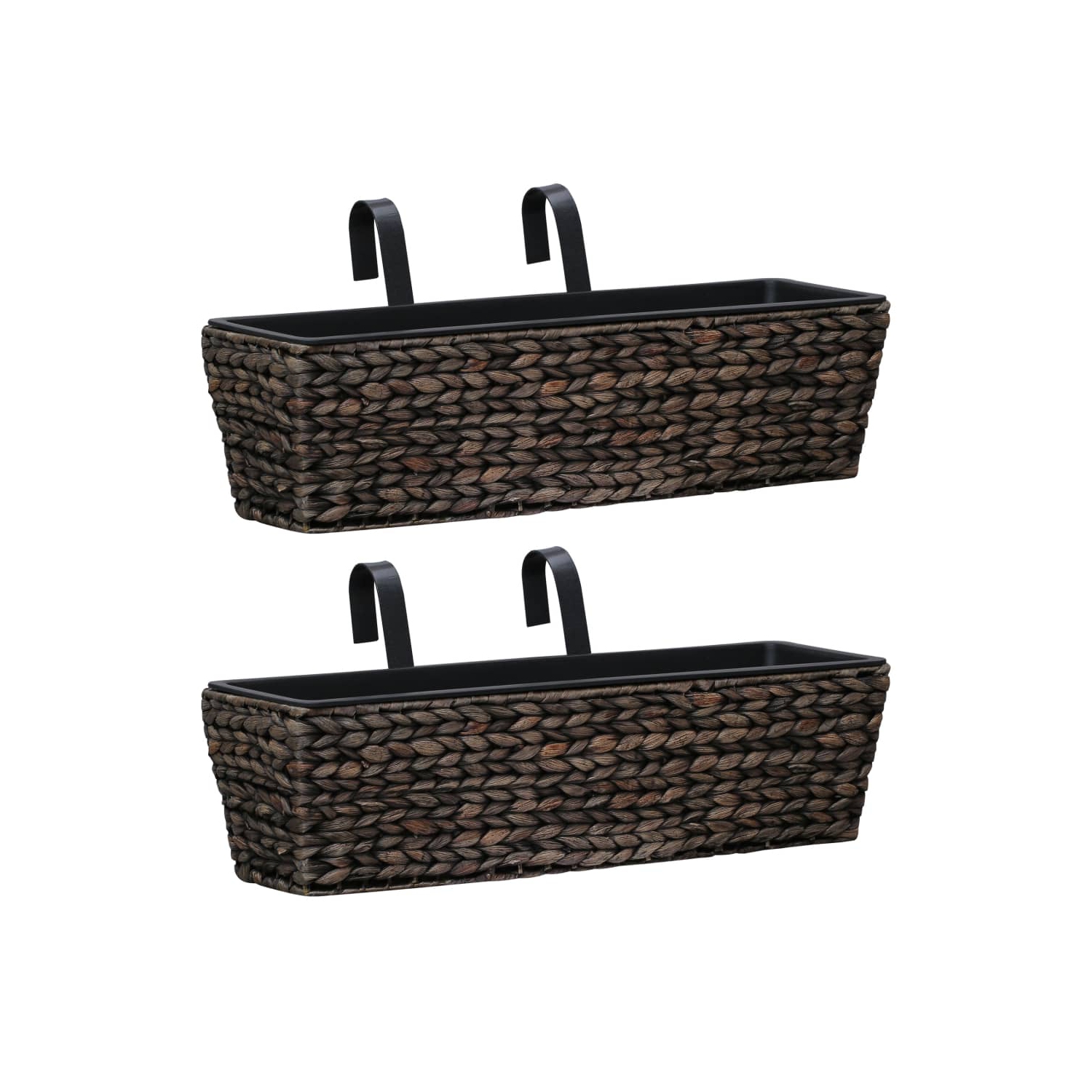 vidaXL Garden Planters 2 pcs Water Hyacinth Brown