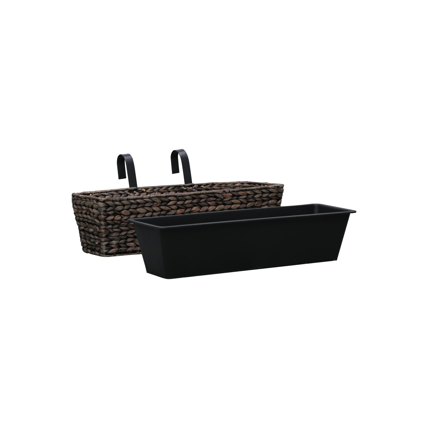 vidaXL Garden Planters 2 pcs Water Hyacinth Brown