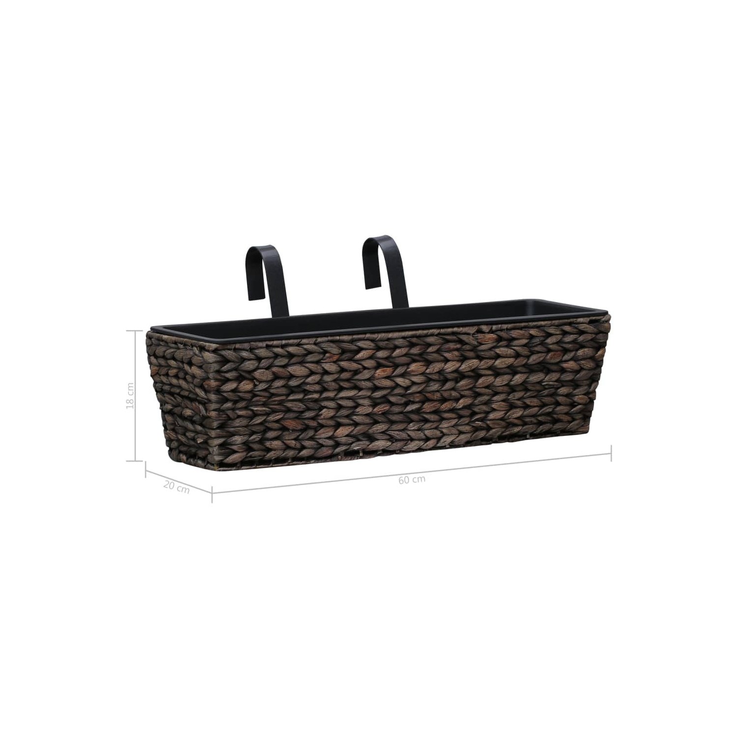 vidaXL Garden Planters 2 pcs Water Hyacinth Brown