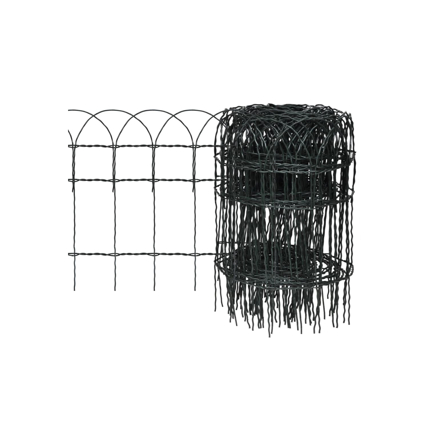 vidaXL Garden Border Fence Powder-coated Iron 32.8'x1.3'