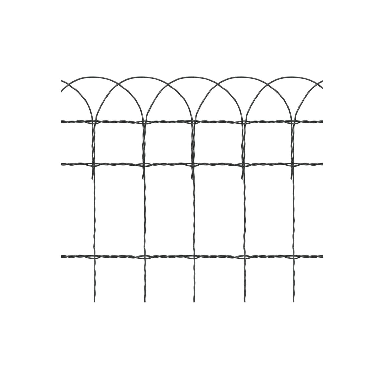 vidaXL Garden Border Fence Powder-coated Iron 32.8'x1.3'