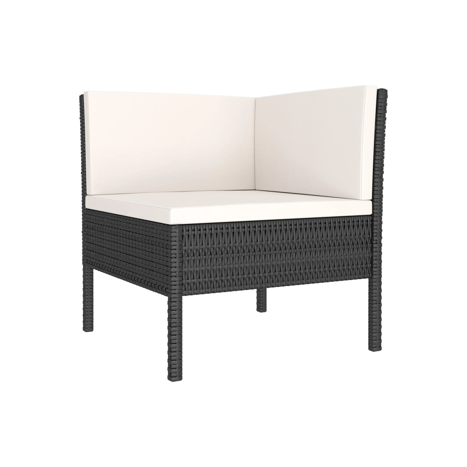 vidaXL 6 Piece Patio Lounge Set with Cushions Poly Rattan Black