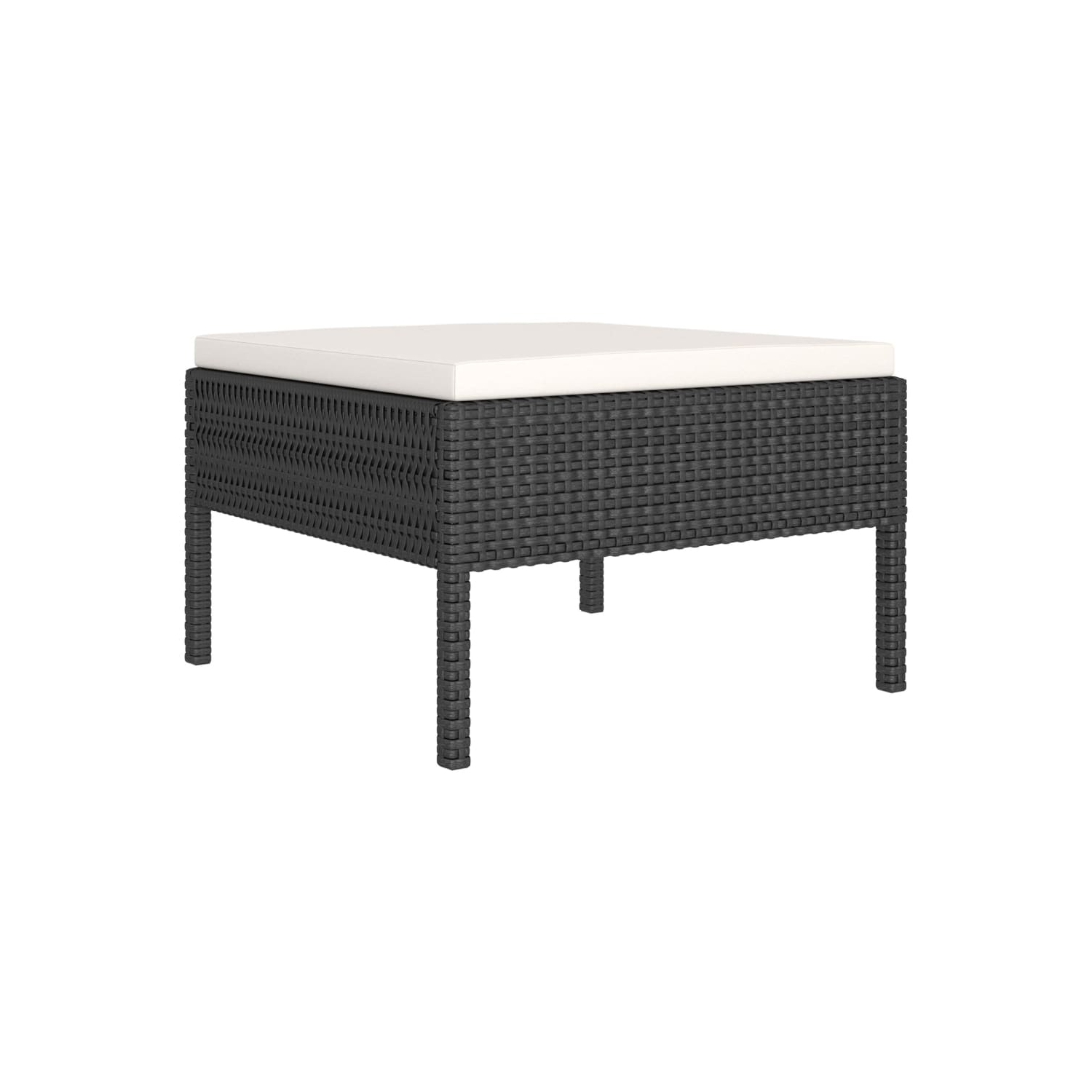 vidaXL 6 Piece Patio Lounge Set with Cushions Poly Rattan Black