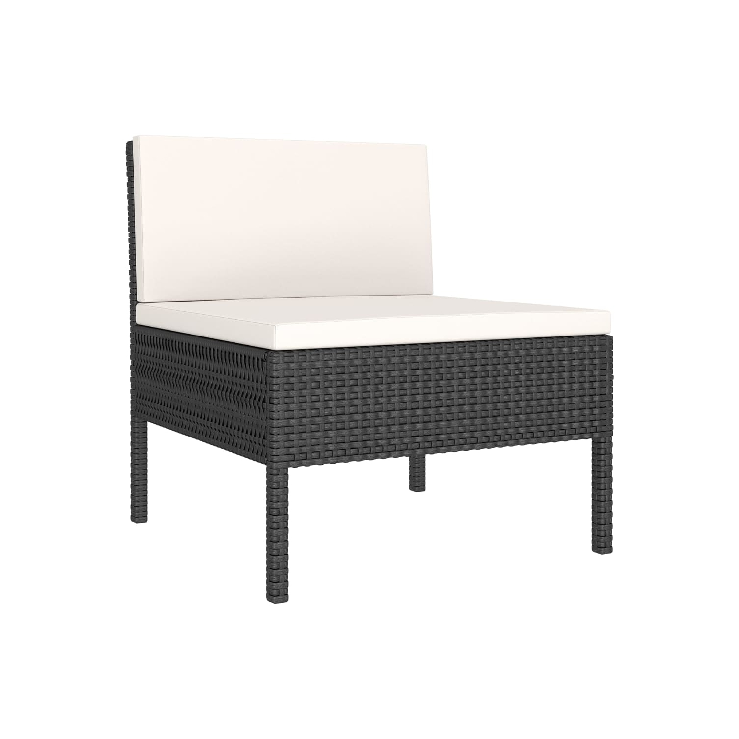 vidaXL 6 Piece Patio Lounge Set with Cushions Poly Rattan Black