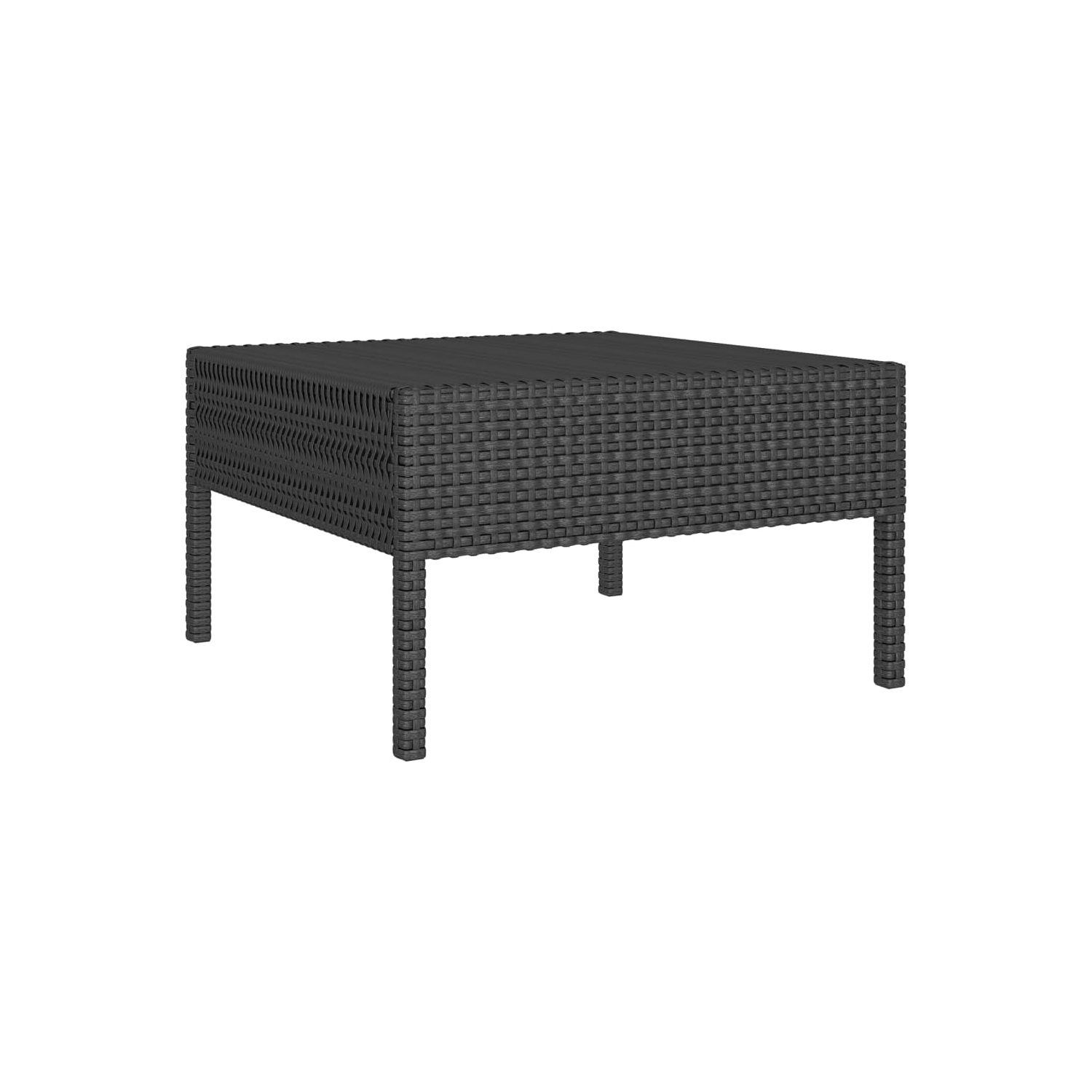 vidaXL 6 Piece Patio Lounge Set with Cushions Poly Rattan Black