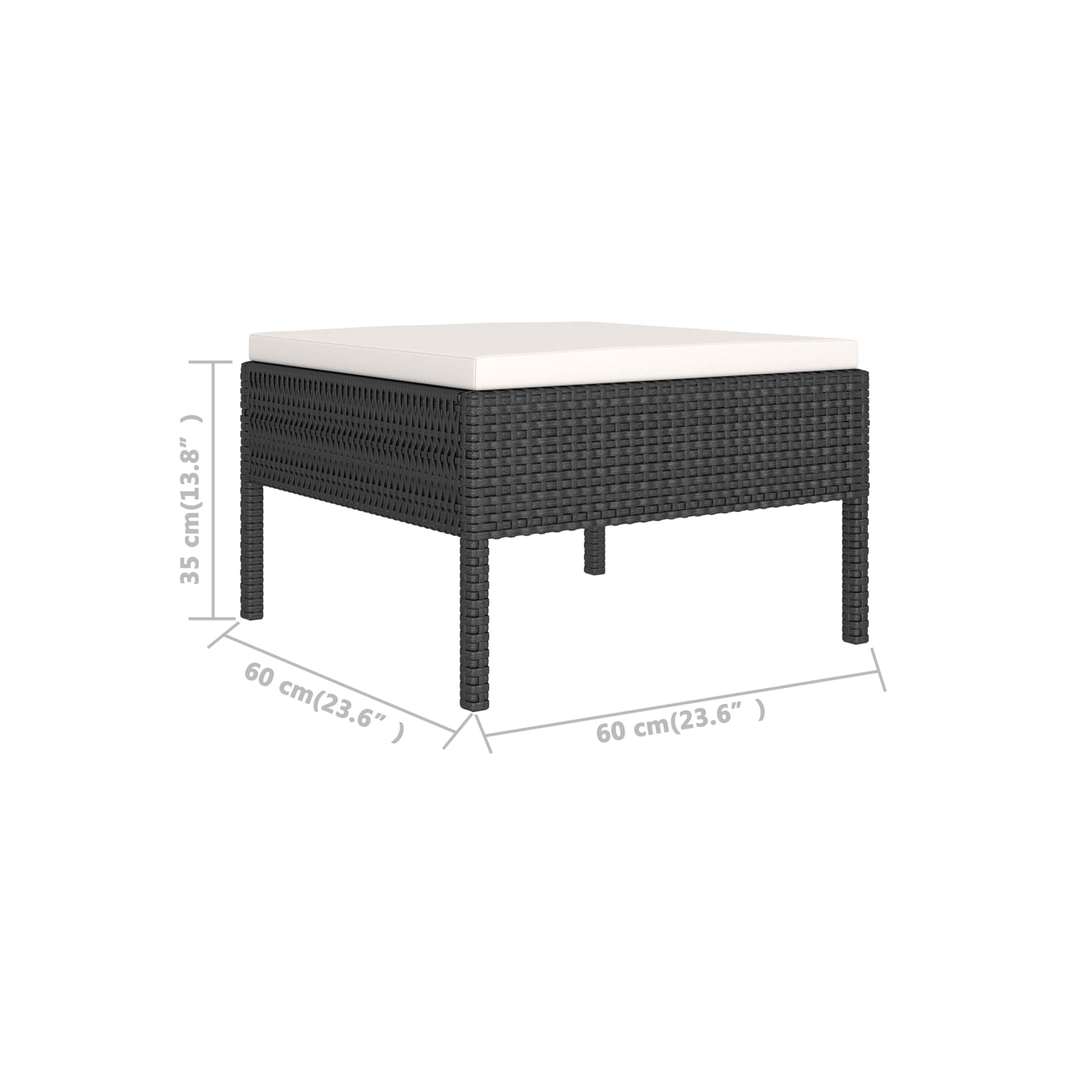 vidaXL 6 Piece Patio Lounge Set with Cushions Poly Rattan Black