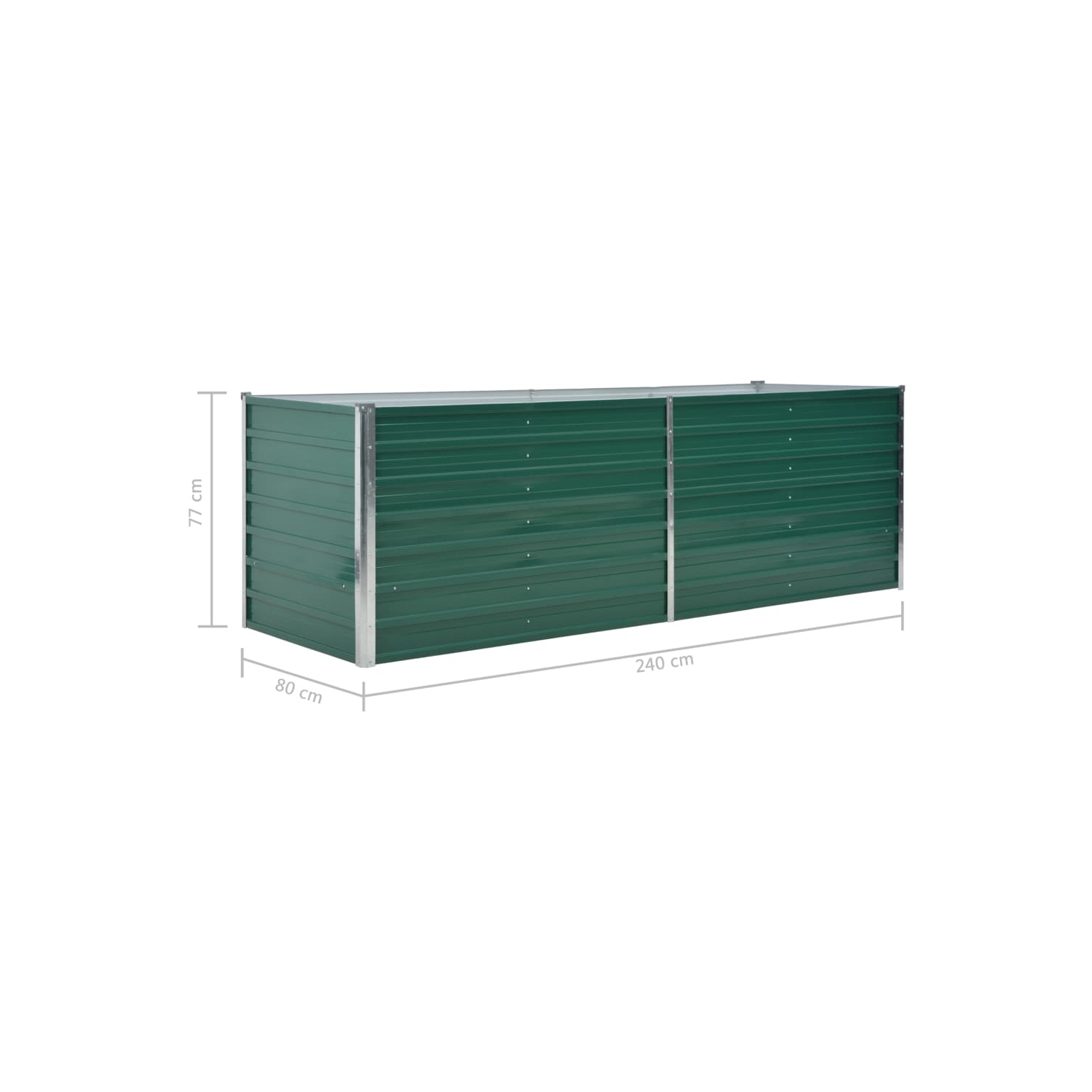 vidaXL Garden Raised Bed Galvanized Steel 94.5"x31.5"x31.3" Green
