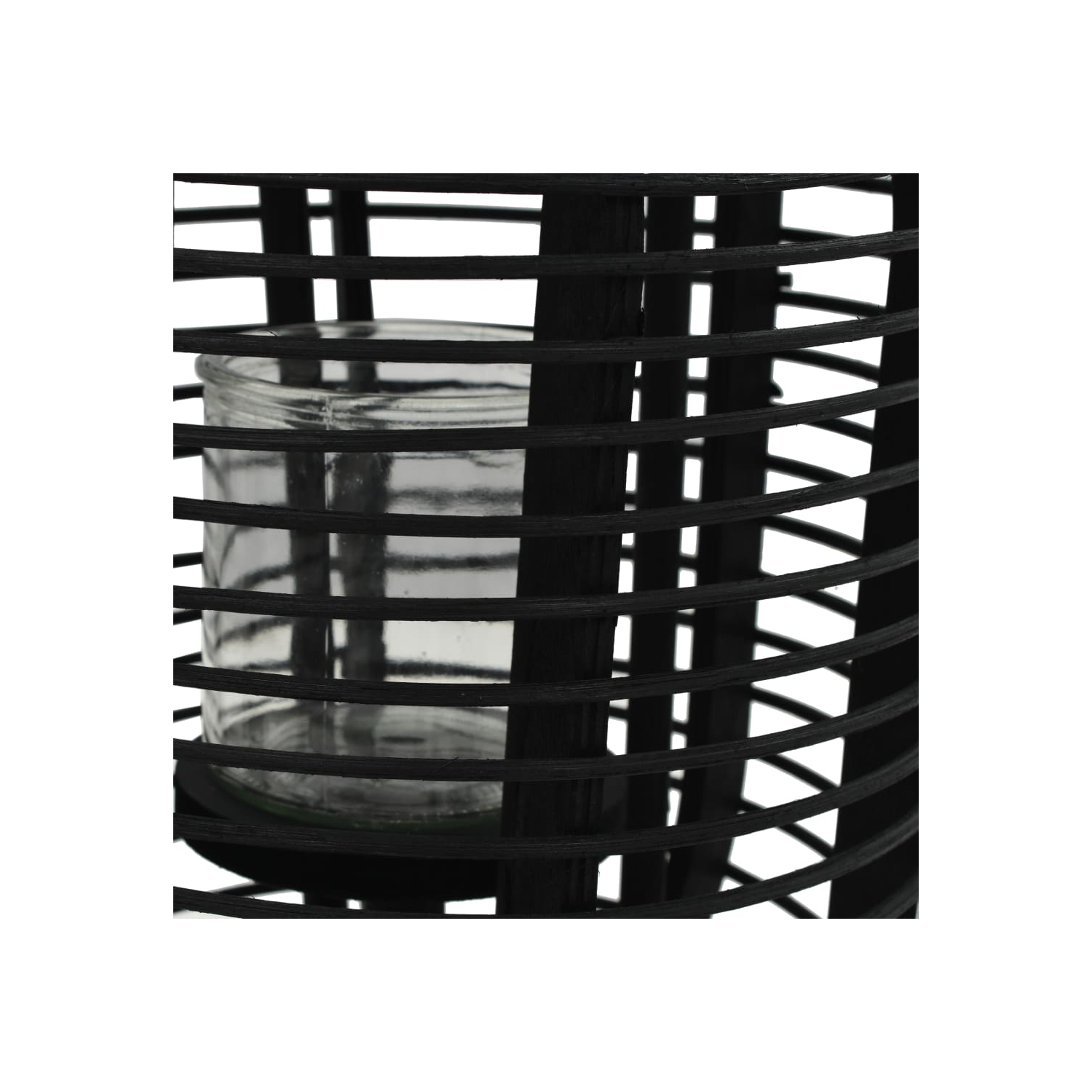 Porte-bougie autonome style lanterne ViddaXL, noir bambou