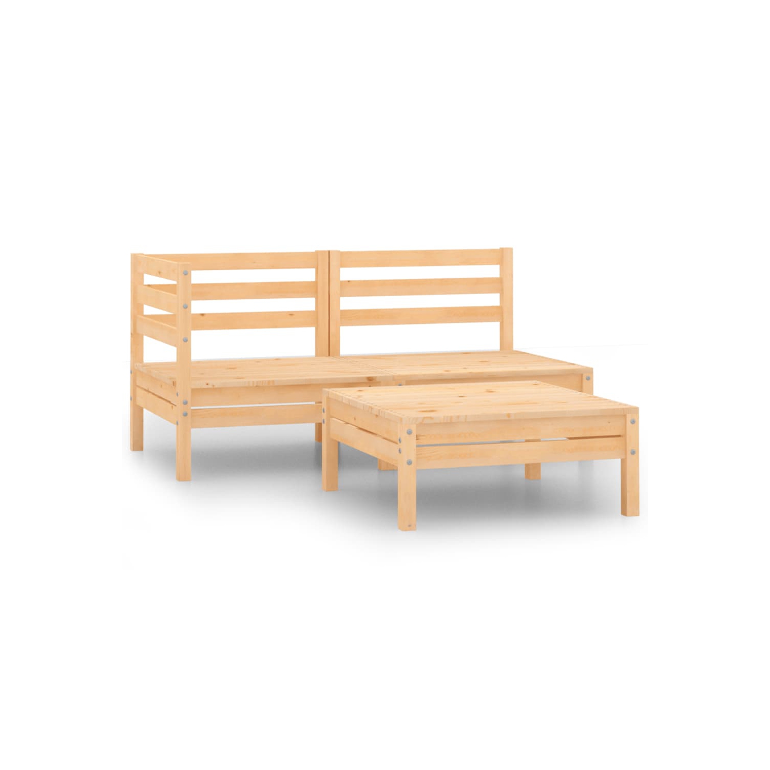 vidaXL 3 Piece Patio Lounge Set Solid Pinewood