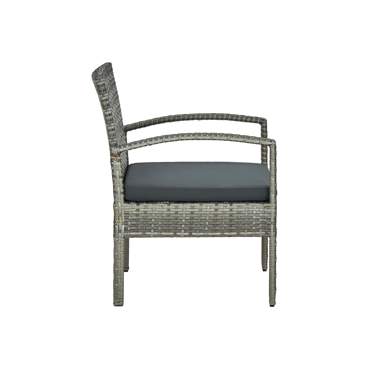 vidaXL Patio Chair with Cushion Poly Rattan Gray