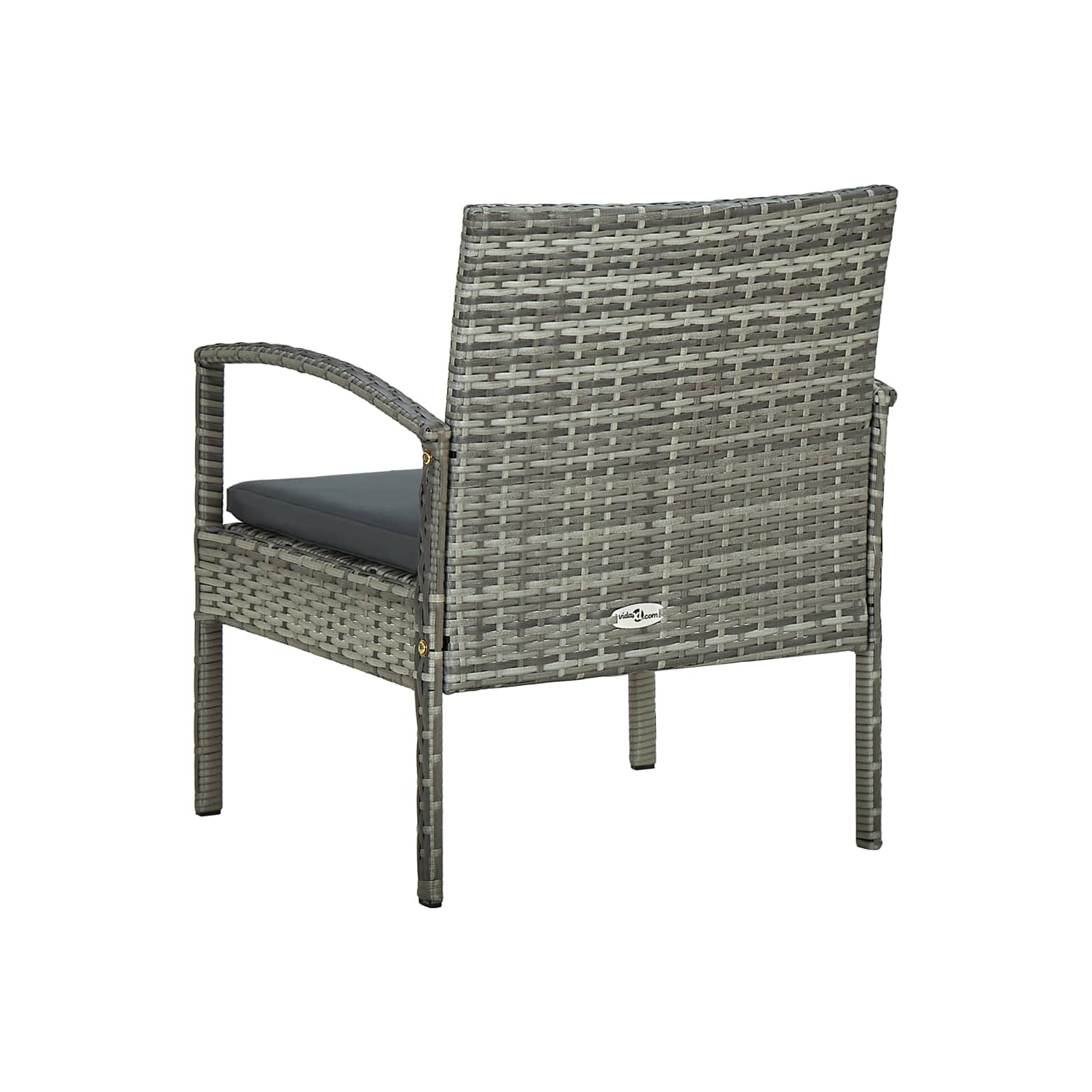 vidaXL Patio Chair with Cushion Poly Rattan Gray