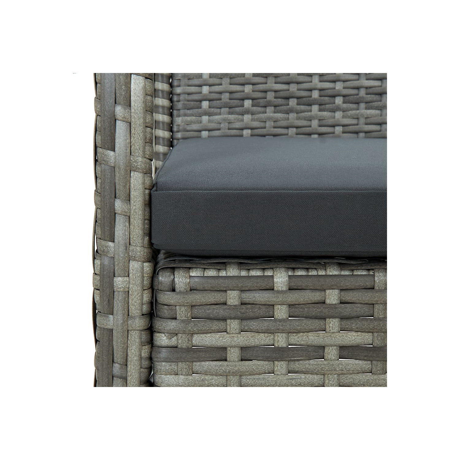 vidaXL Patio Chair with Cushion Poly Rattan Gray