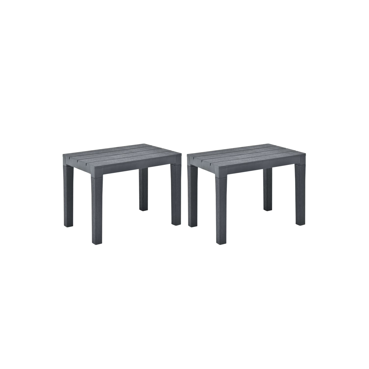 vidaXL Patio Benches 2 pcs Anthracite Plastic