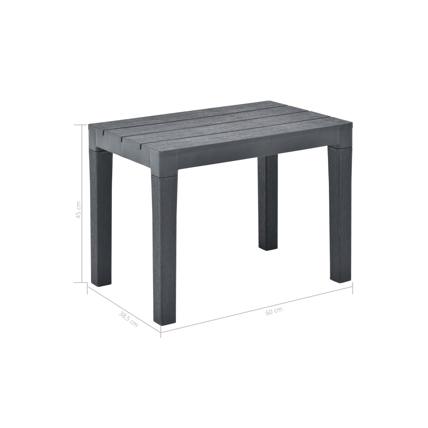 vidaXL Patio Benches 2 pcs Anthracite Plastic