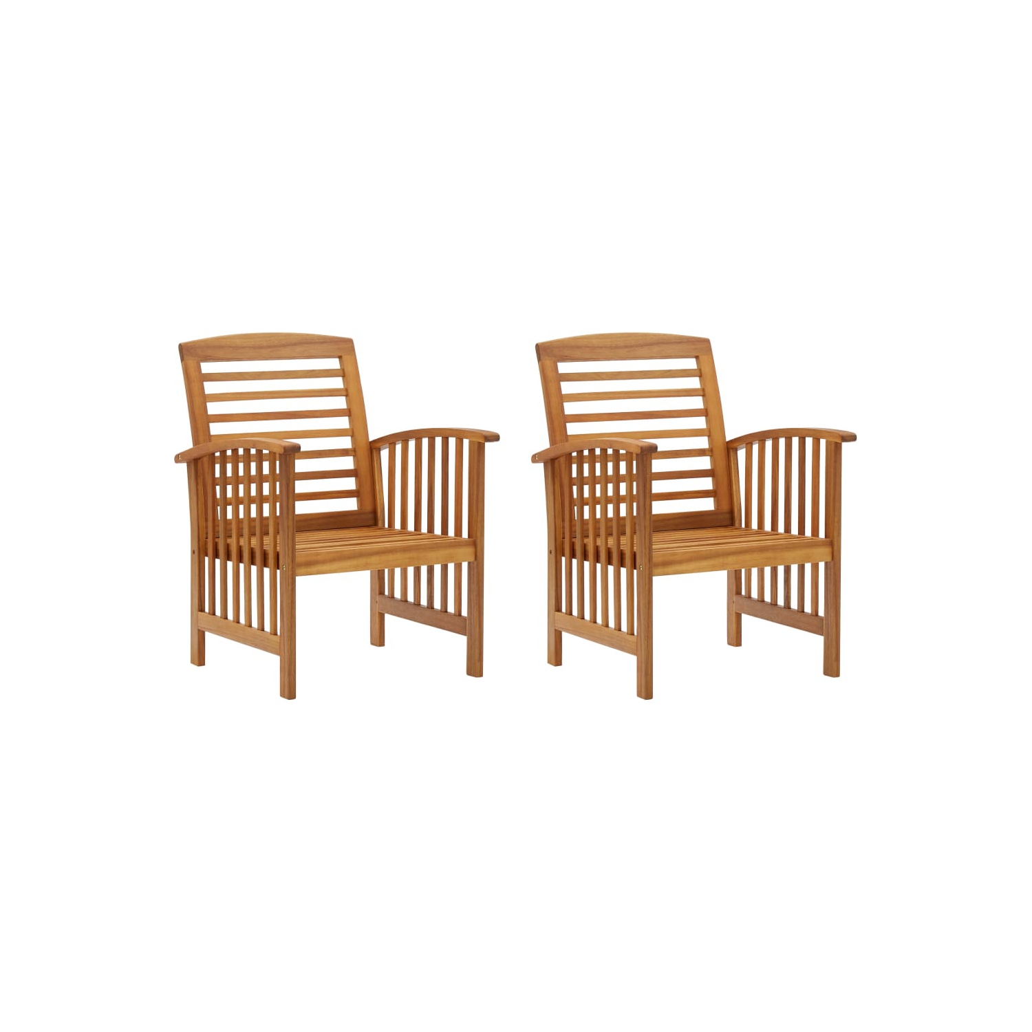 vidaXL Patio Chairs 2 pcs Solid Acacia Wood