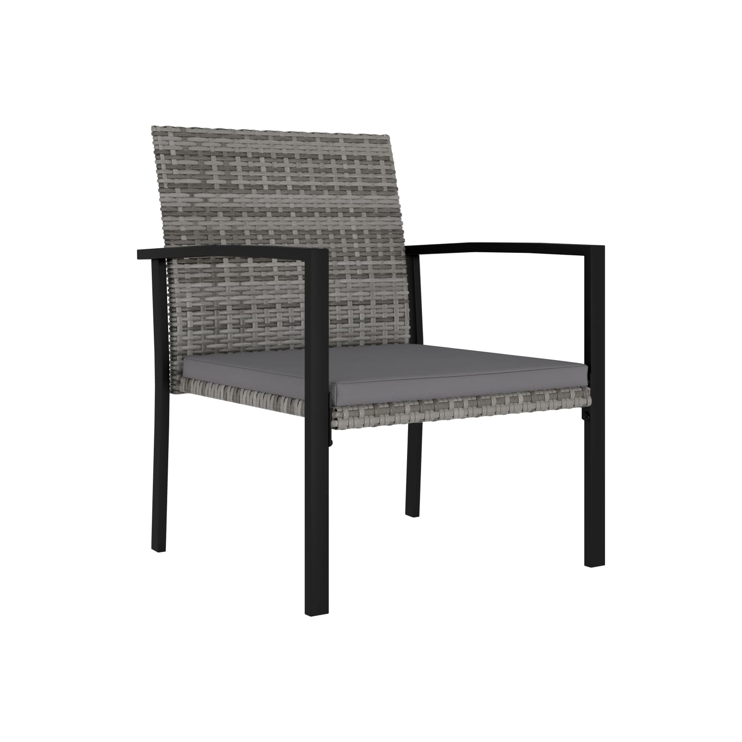 vidaXL Patio Dining Chairs 4 pcs Poly Rattan Gray