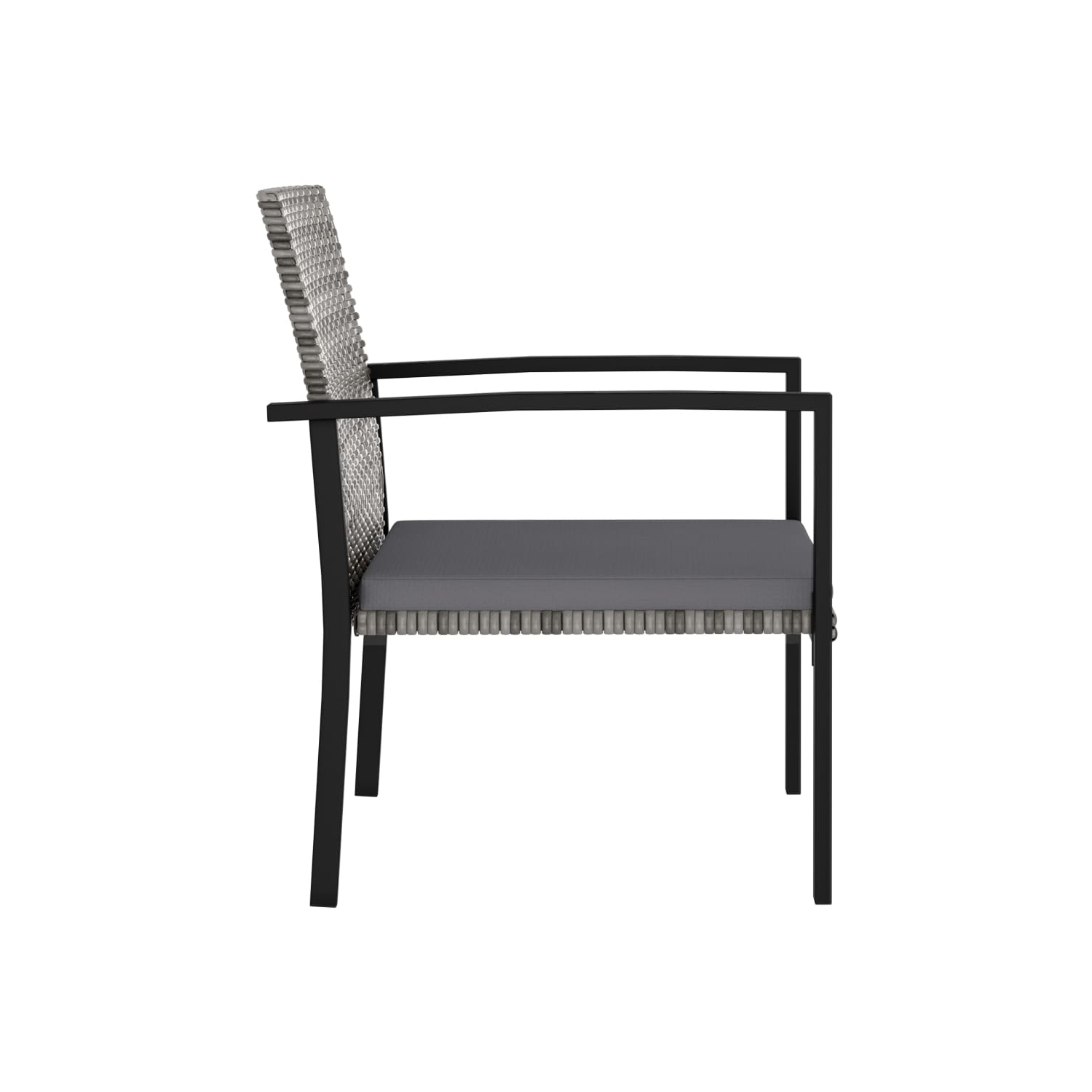 vidaXL Patio Dining Chairs 4 pcs Poly Rattan Gray