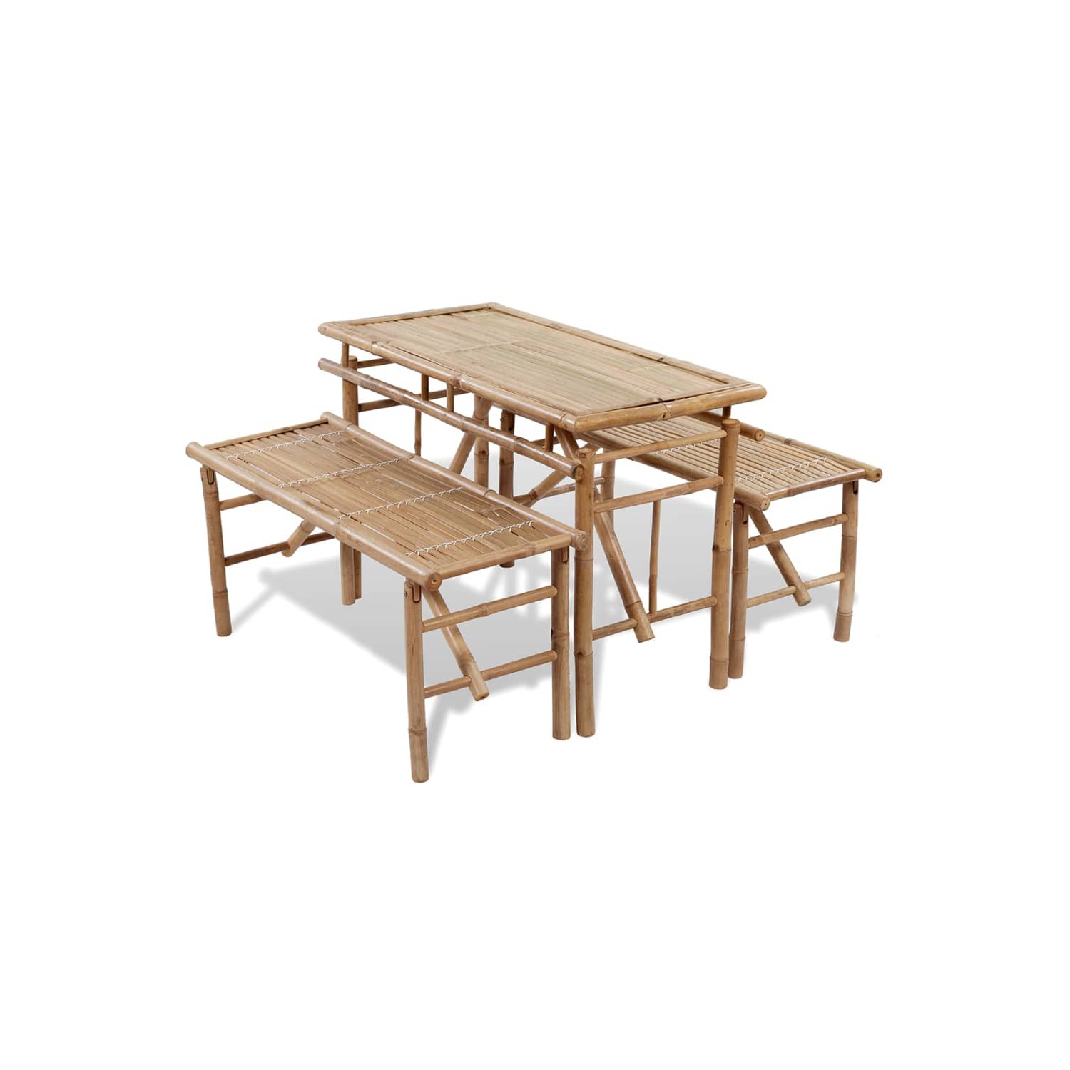 vidaXL Beer Table with 2 Benches 100 cm Bamboo