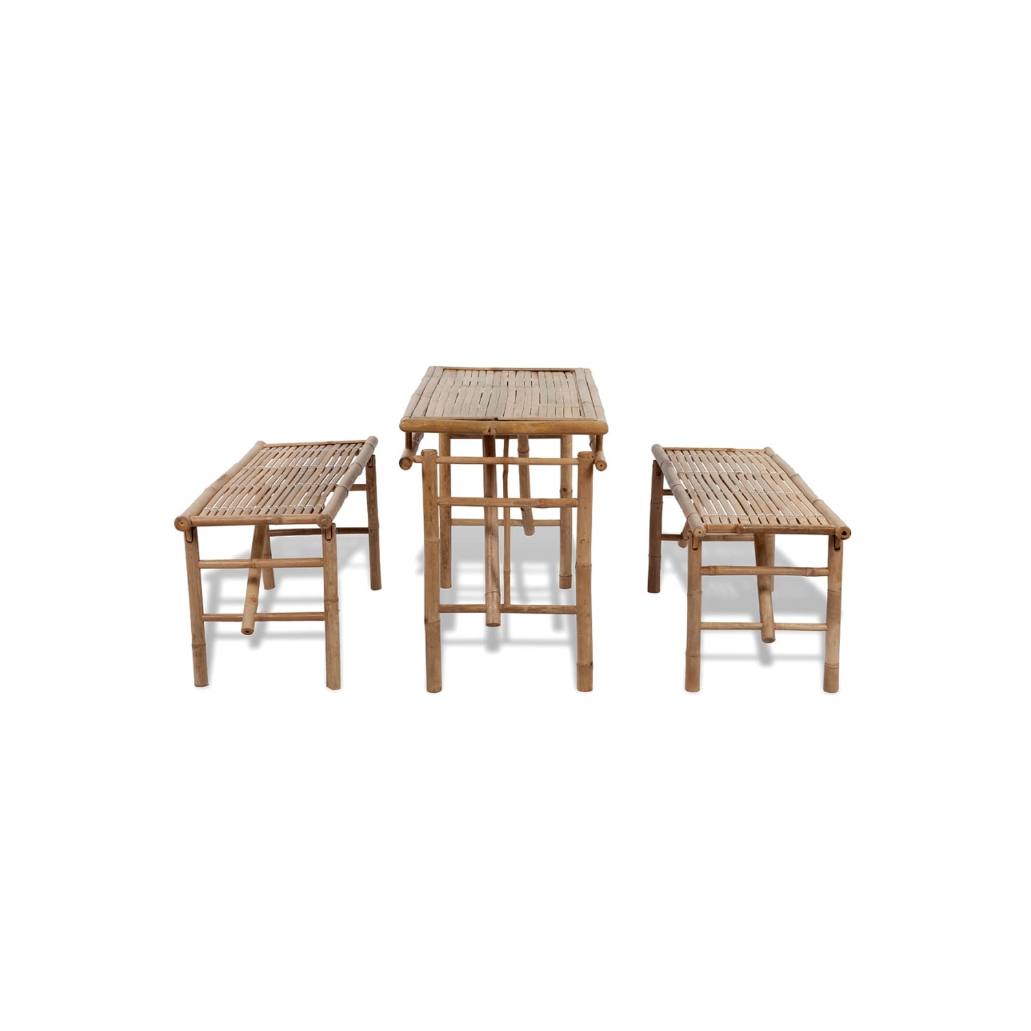 vidaXL Beer Table with 2 Benches 100 cm Bamboo