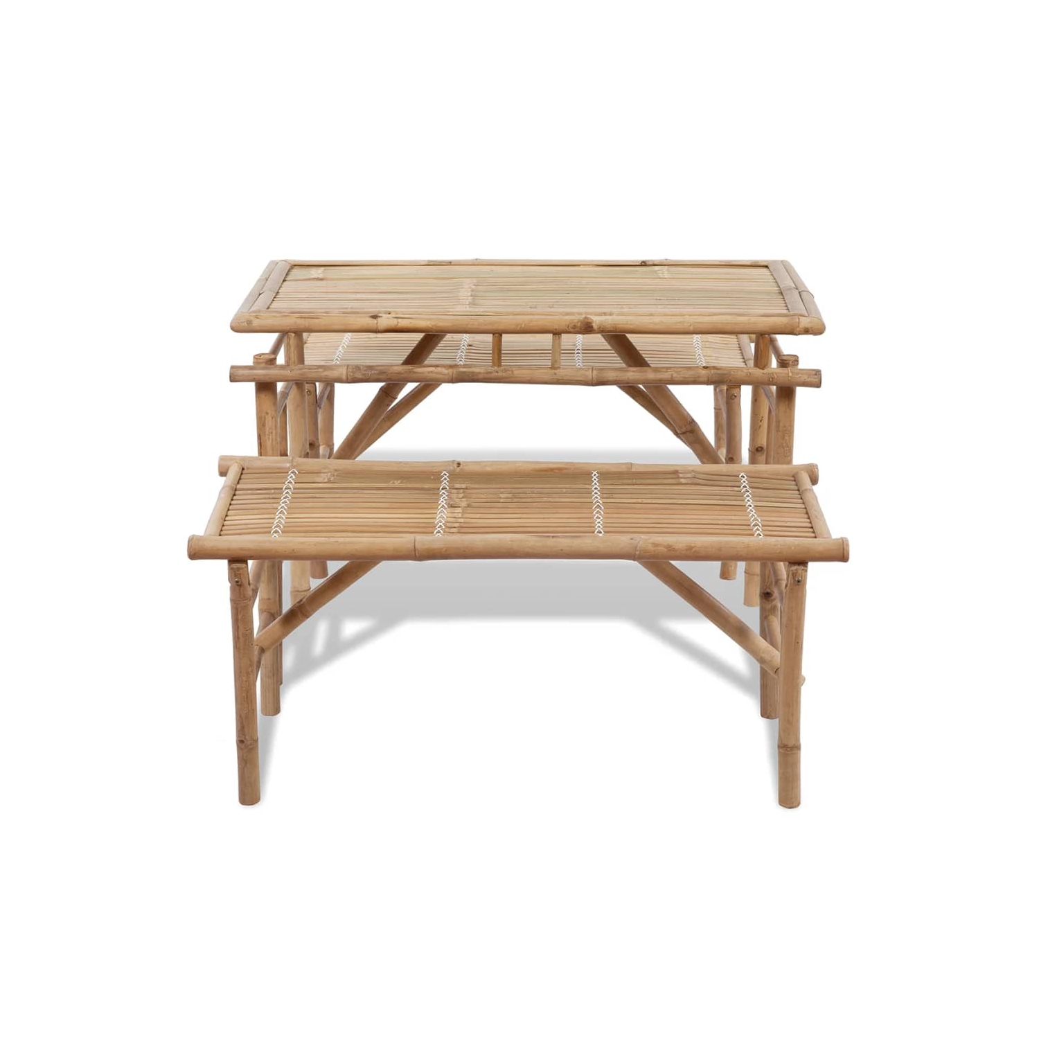 vidaXL Beer Table with 2 Benches 100 cm Bamboo