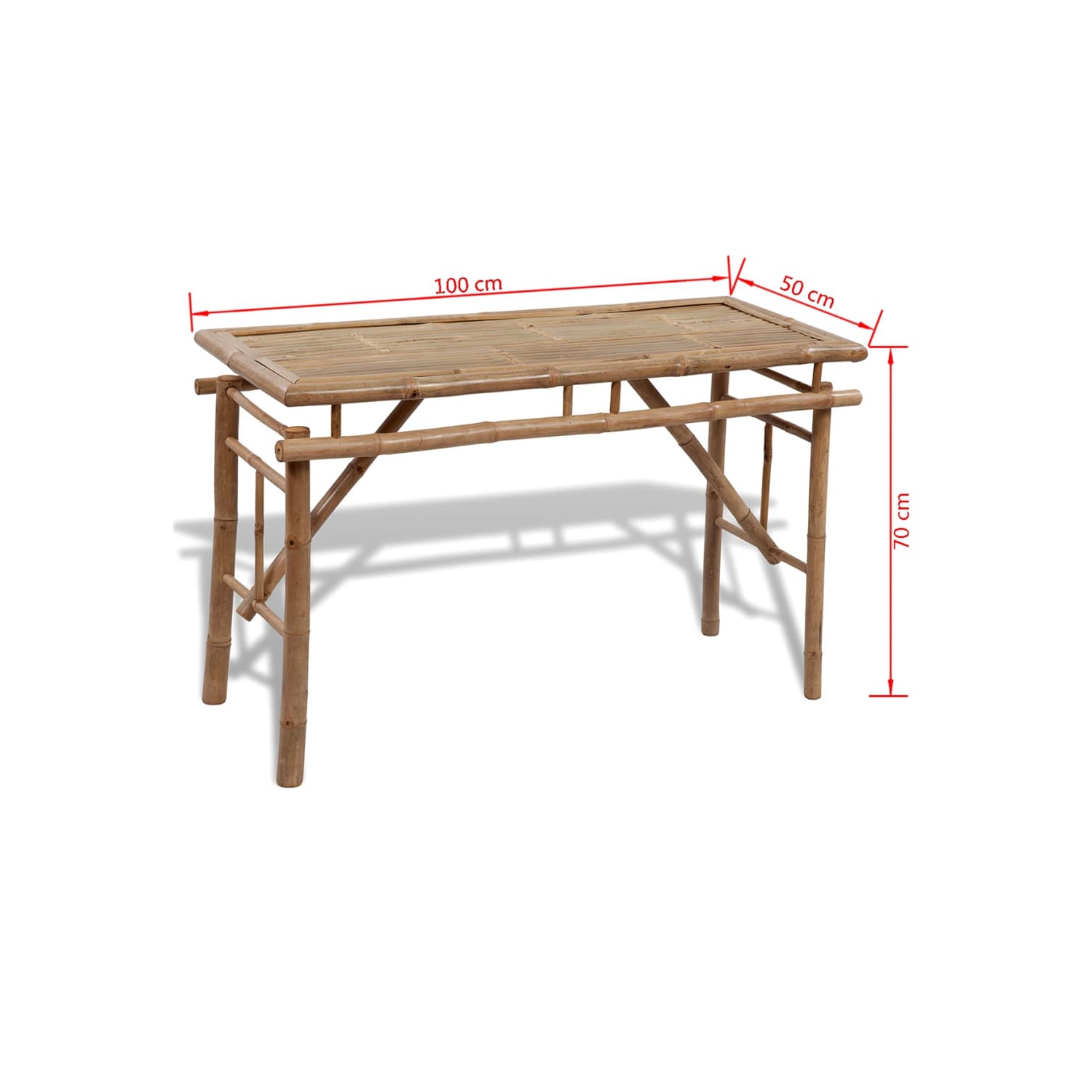 vidaXL Beer Table with 2 Benches 100 cm Bamboo