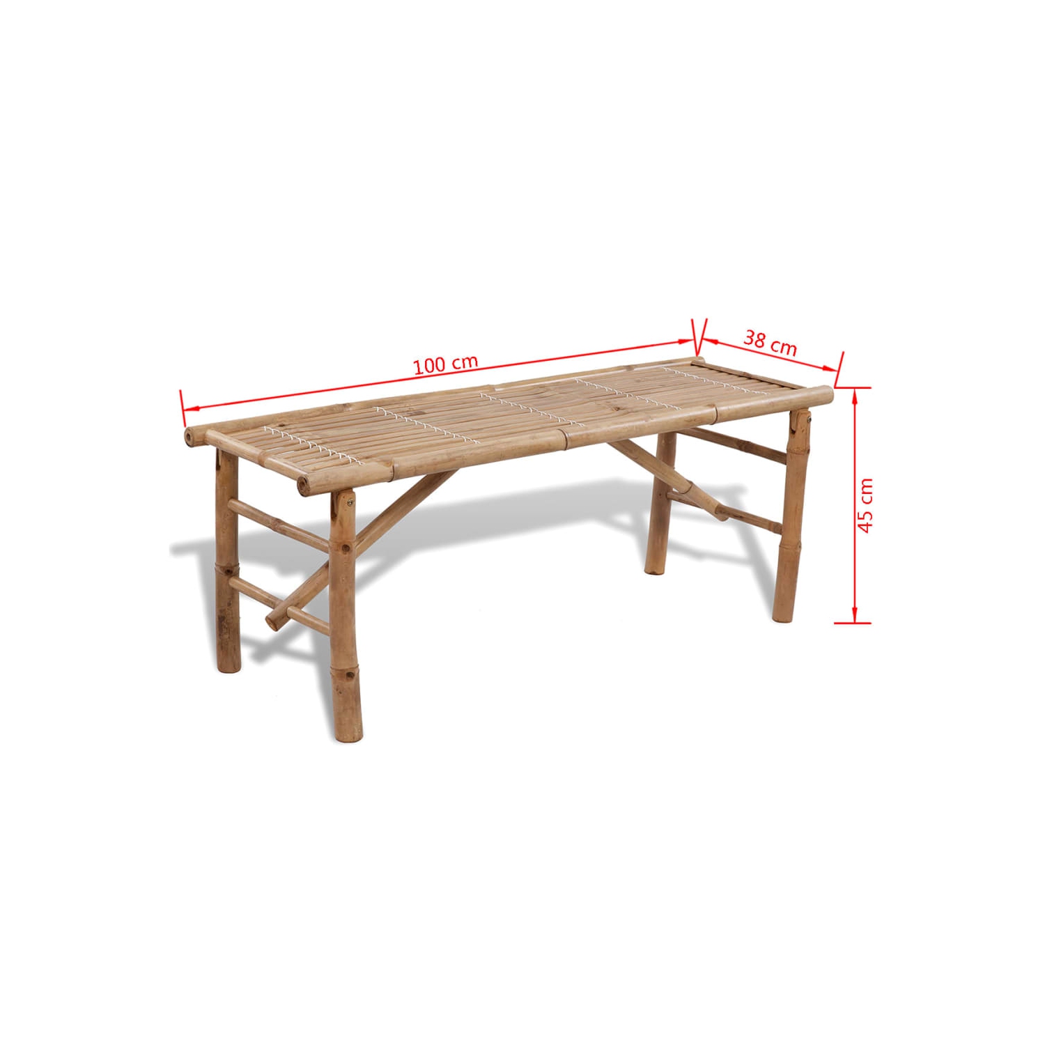 vidaXL Beer Table with 2 Benches 100 cm Bamboo