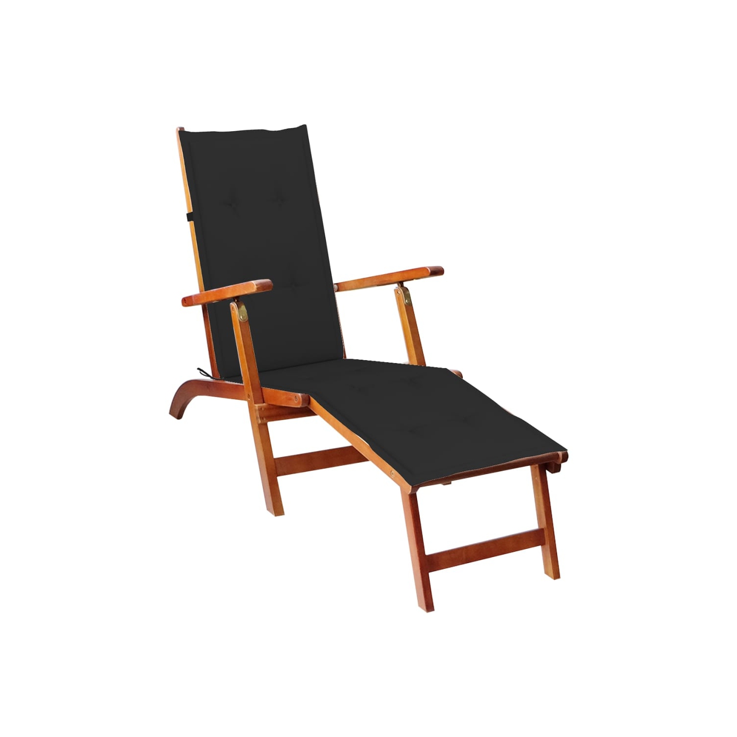 vidaXL Deck Chair Cushion Blackx19.7"x1.2"