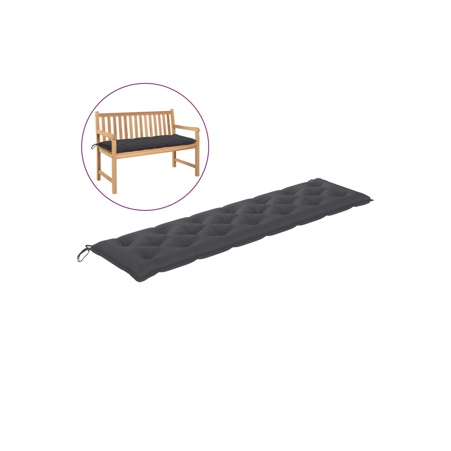 vidaXL Garden Bench Cushion Anthracite 78.7x19.7"x2.8" Fabric"