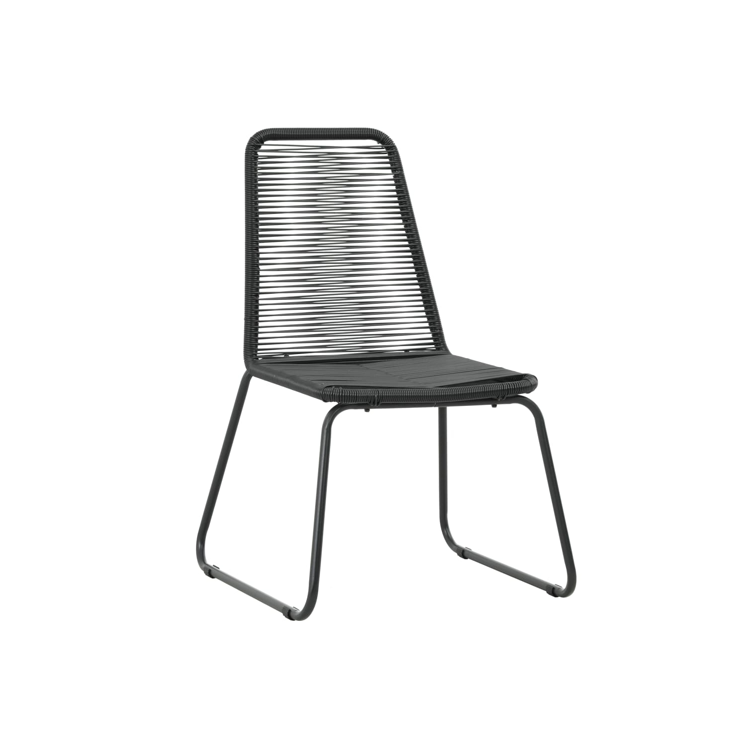 vidaXL 3 Piece Patio Dining Set PVC Rattan Black