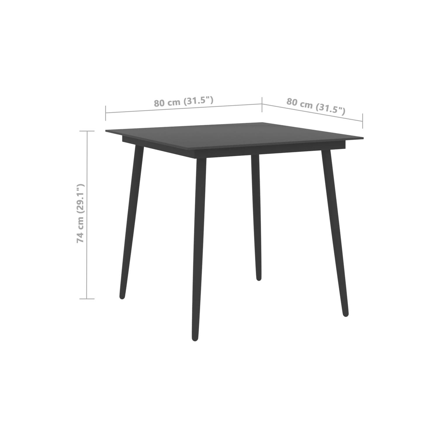 vidaXL 3 Piece Patio Dining Set PVC Rattan Black