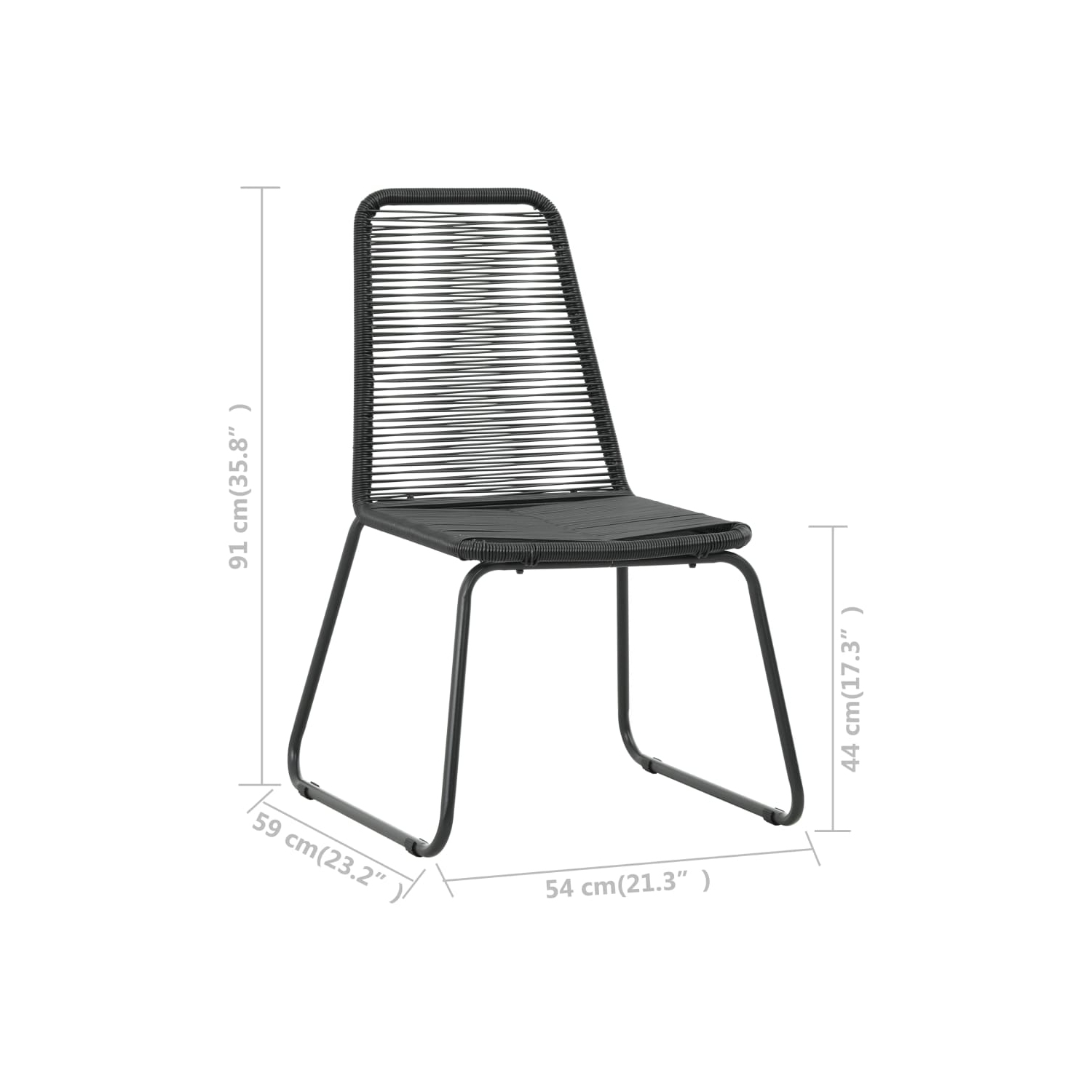 vidaXL 3 Piece Patio Dining Set PVC Rattan Black