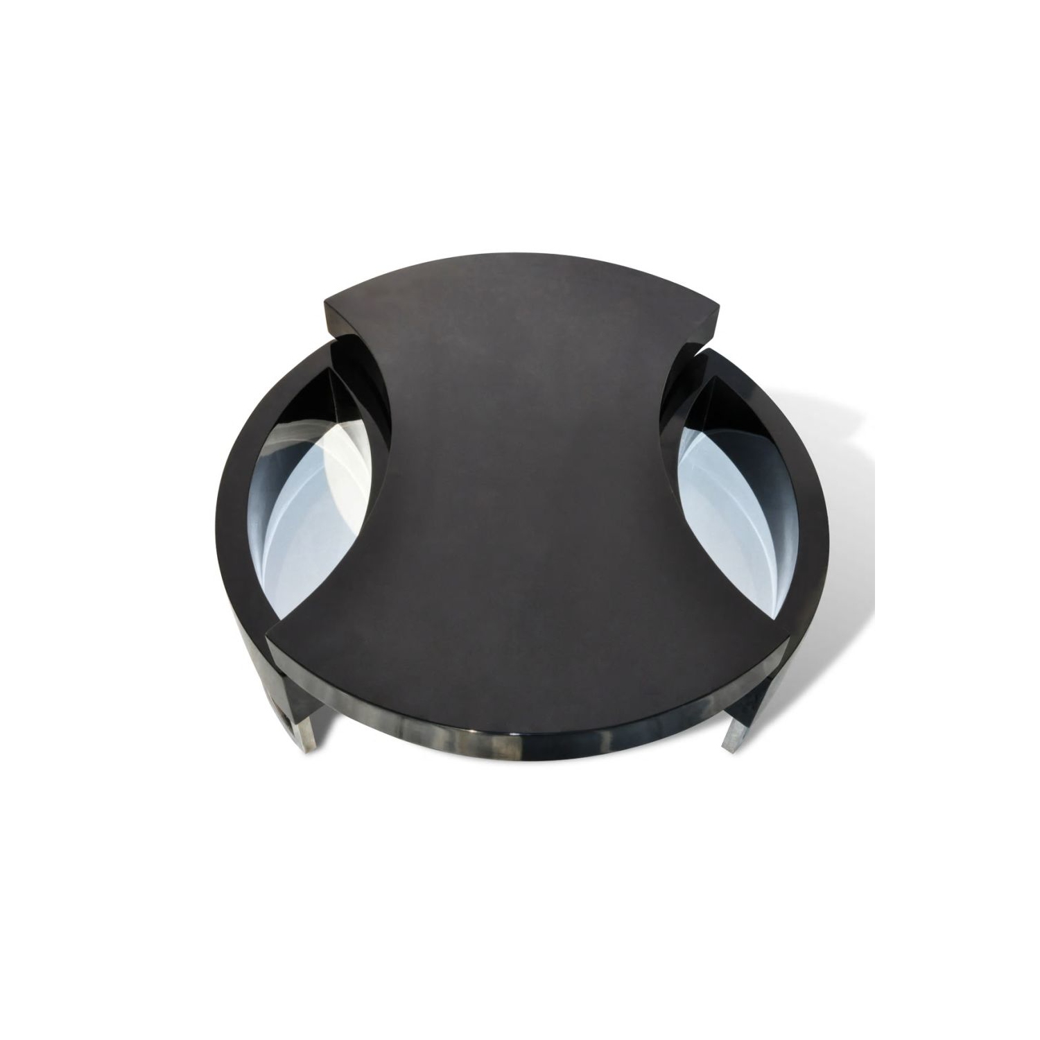 Table basse à hauteur réglable noir très lustré VidaXL